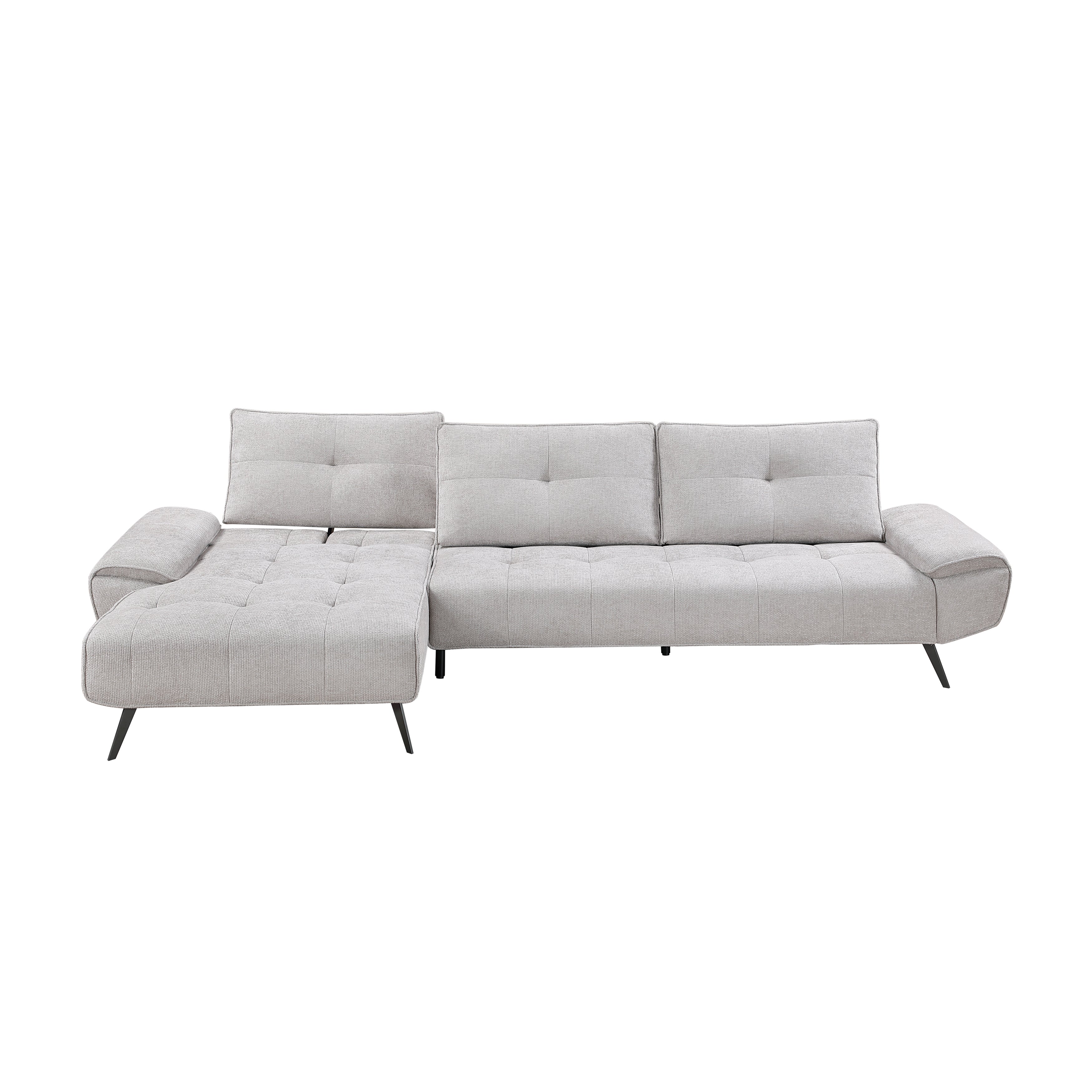 Dominic Light Gray 2-Piece Sectional with Left Chaise and Dual-position Backs - Image 6