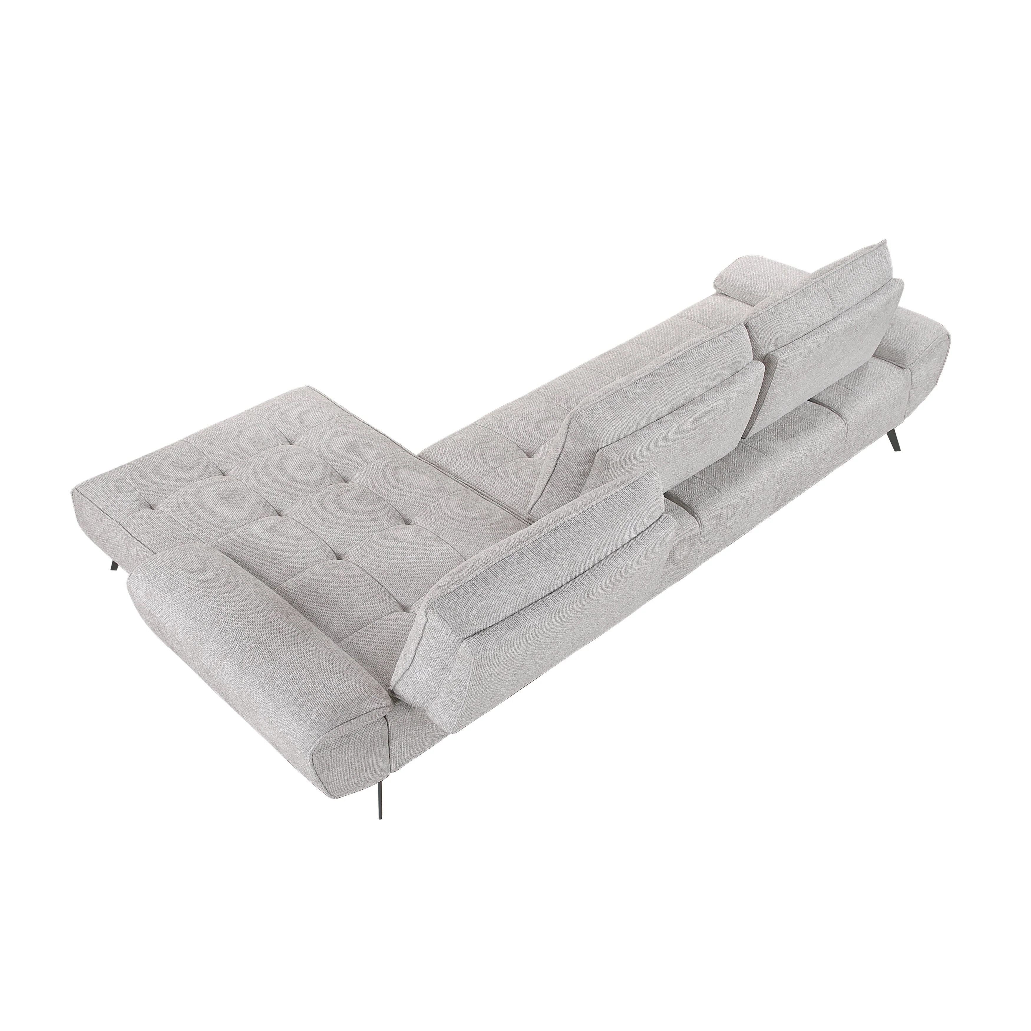 Dominic Light Gray 2-Piece Sectional with Right Chaise and Dual-position Backs - Image 10