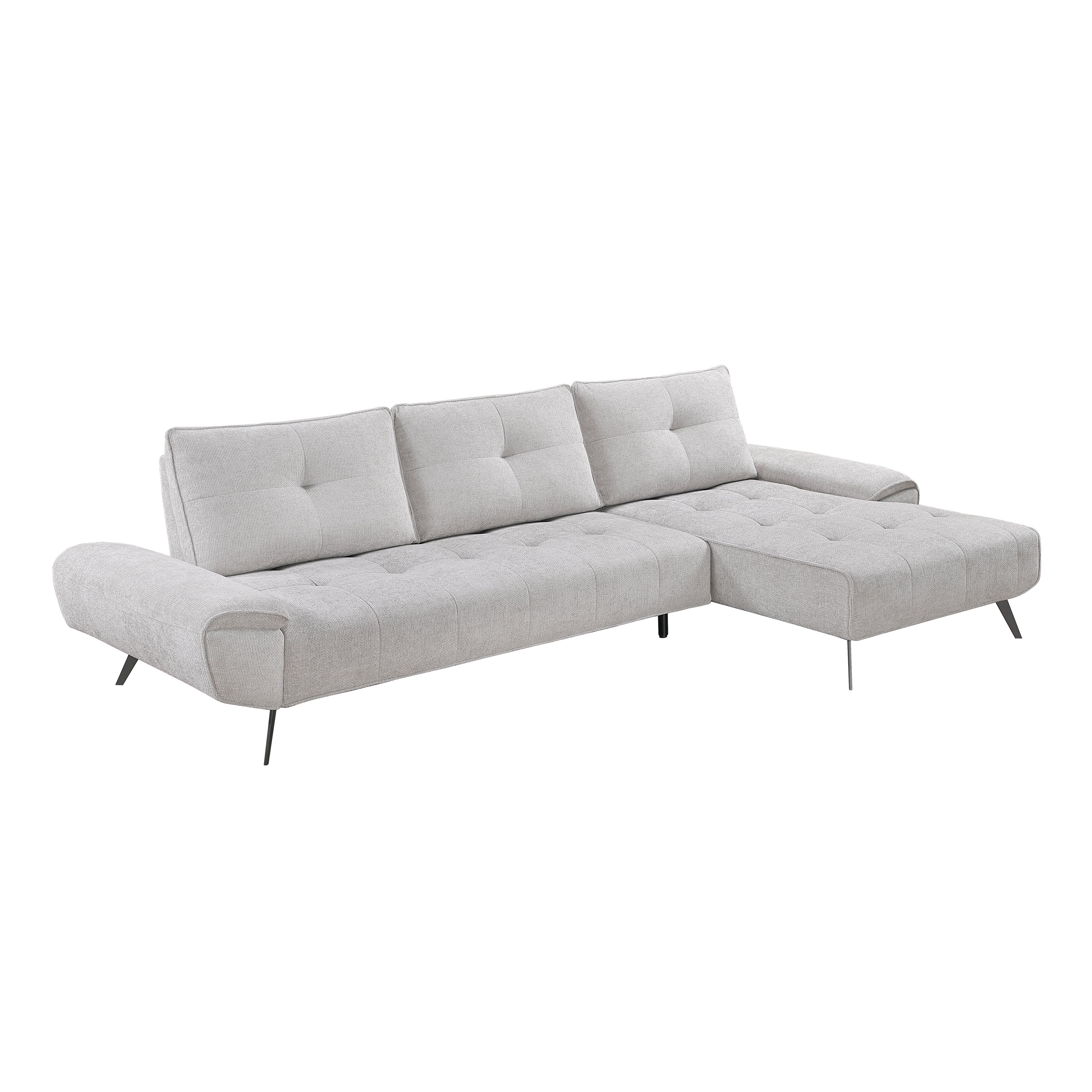 Dominic Light Gray 2-Piece Sectional with Right Chaise and Dual-position Backs - Image 3