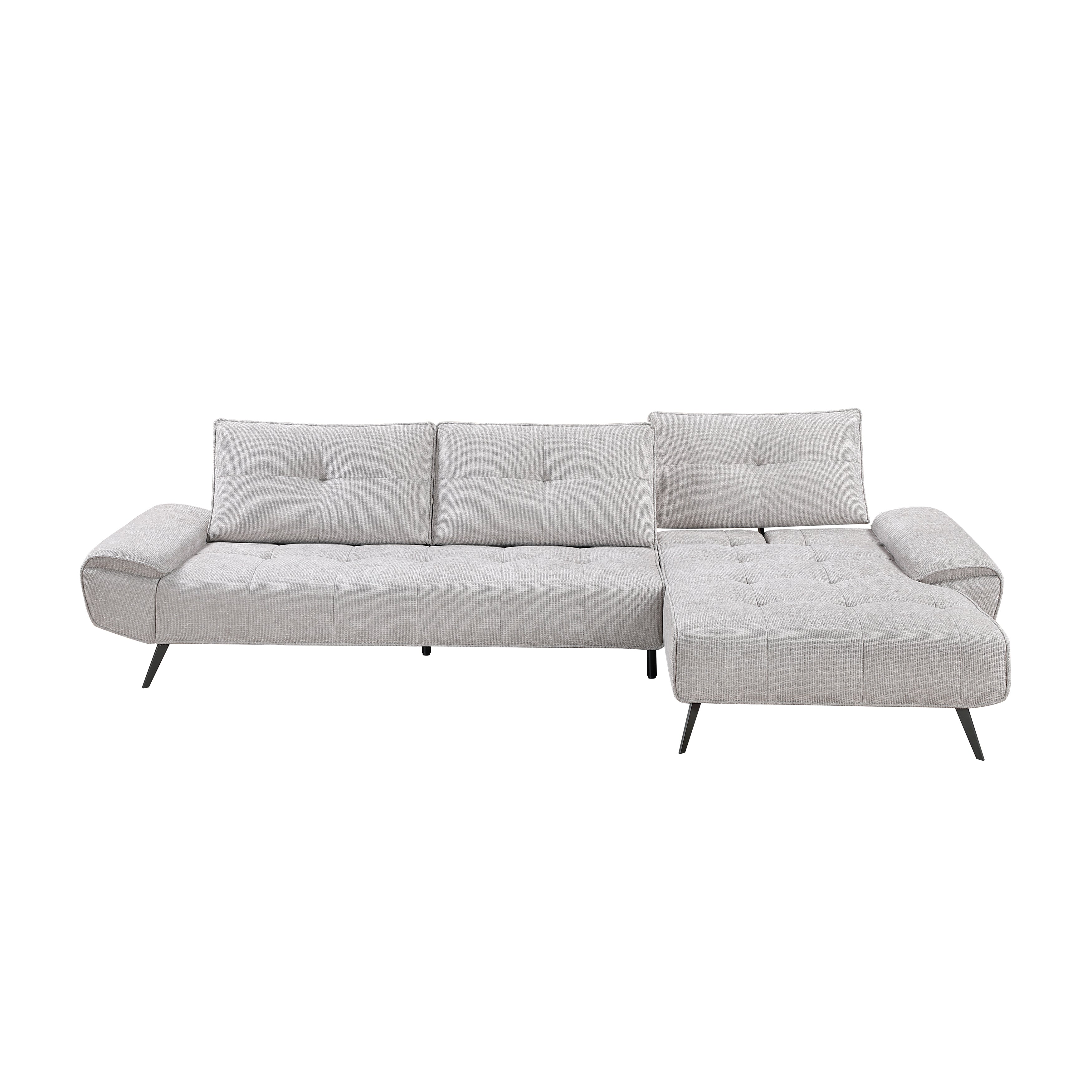Dominic Light Gray 2-Piece Sectional with Right Chaise and Dual-position Backs - Image 6