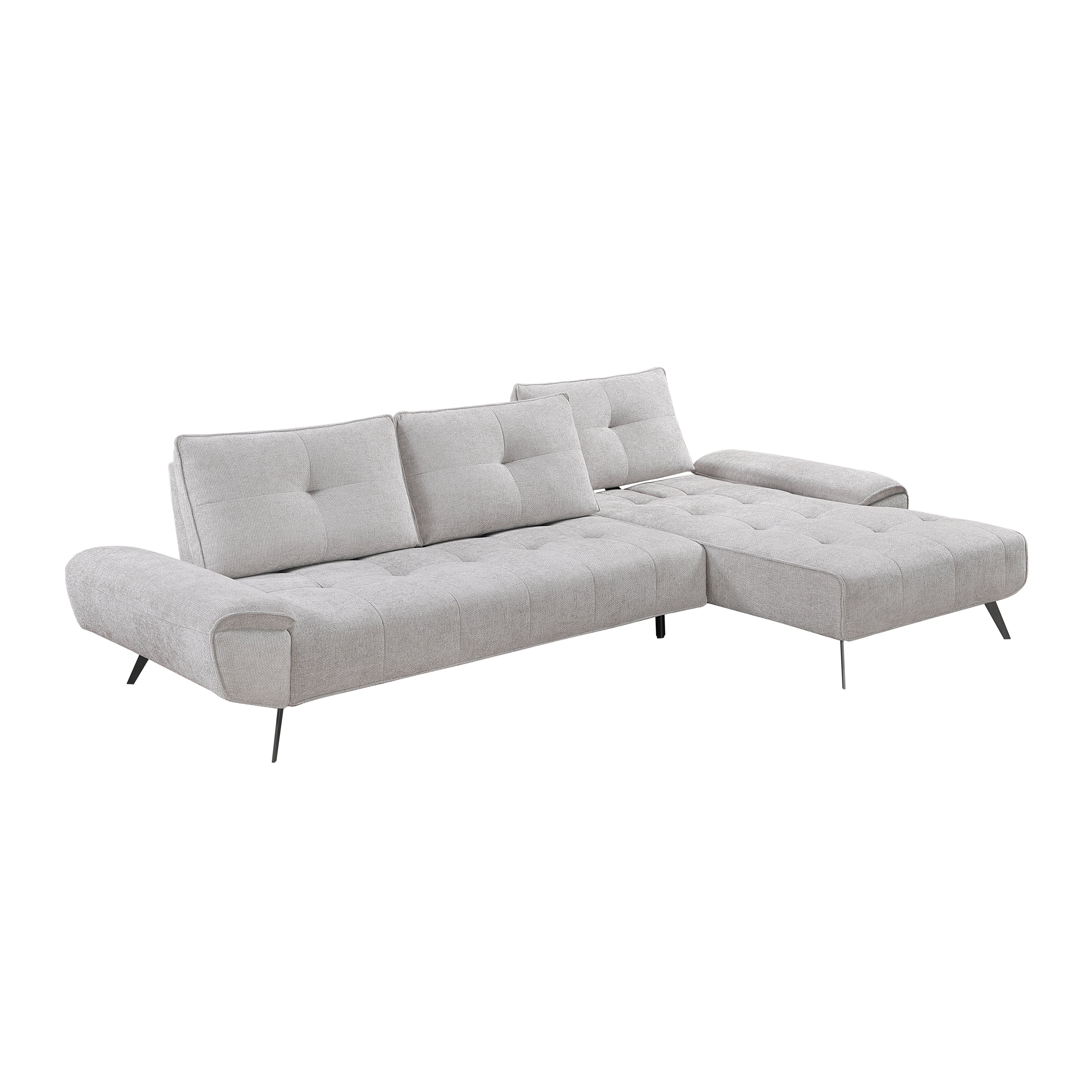 Dominic Light Gray 2-Piece Sectional with Right Chaise and Dual-position Backs - Image 7