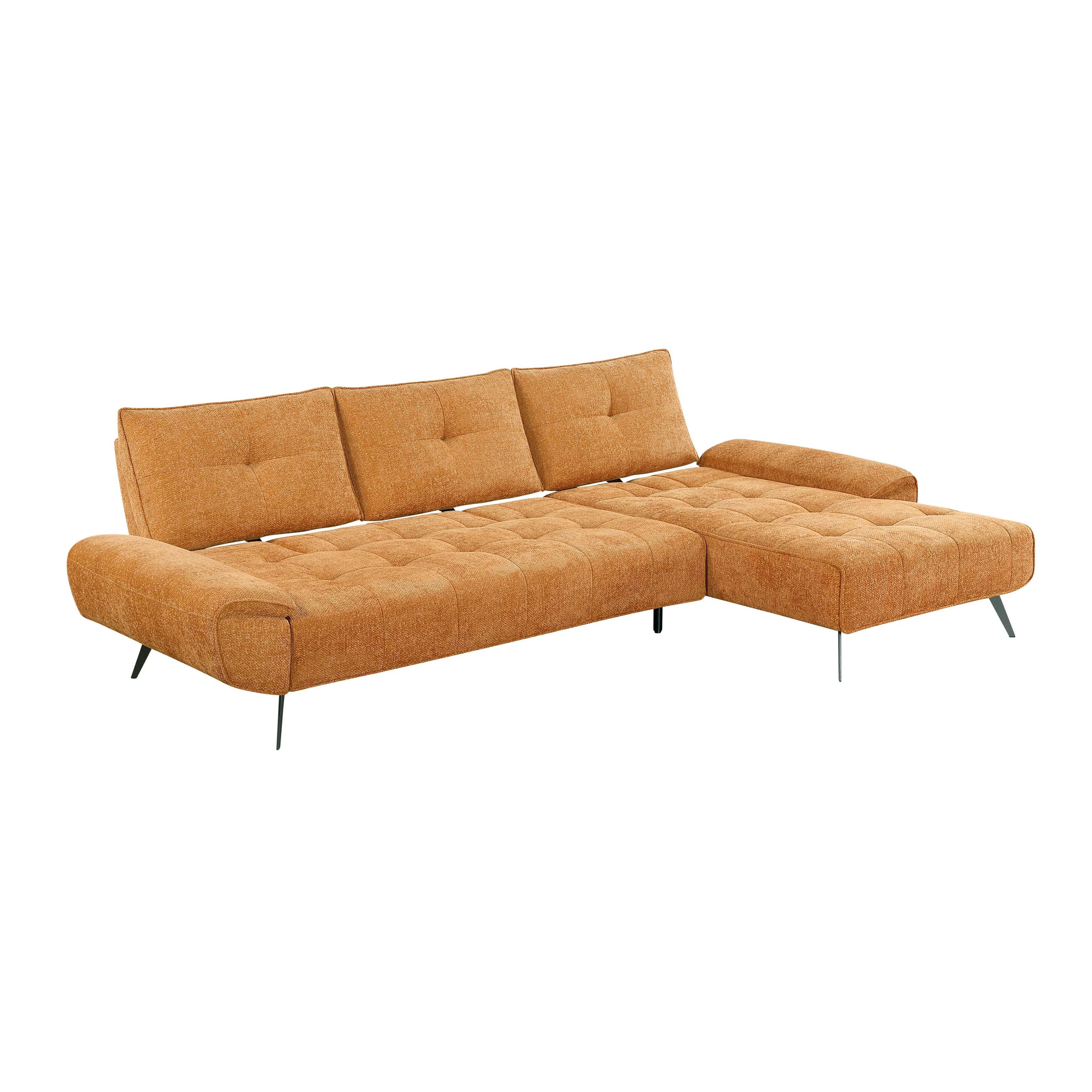 Dominic Orange 2-Piece Sectional with Right Chaise and Dual-position Backs - Image 12