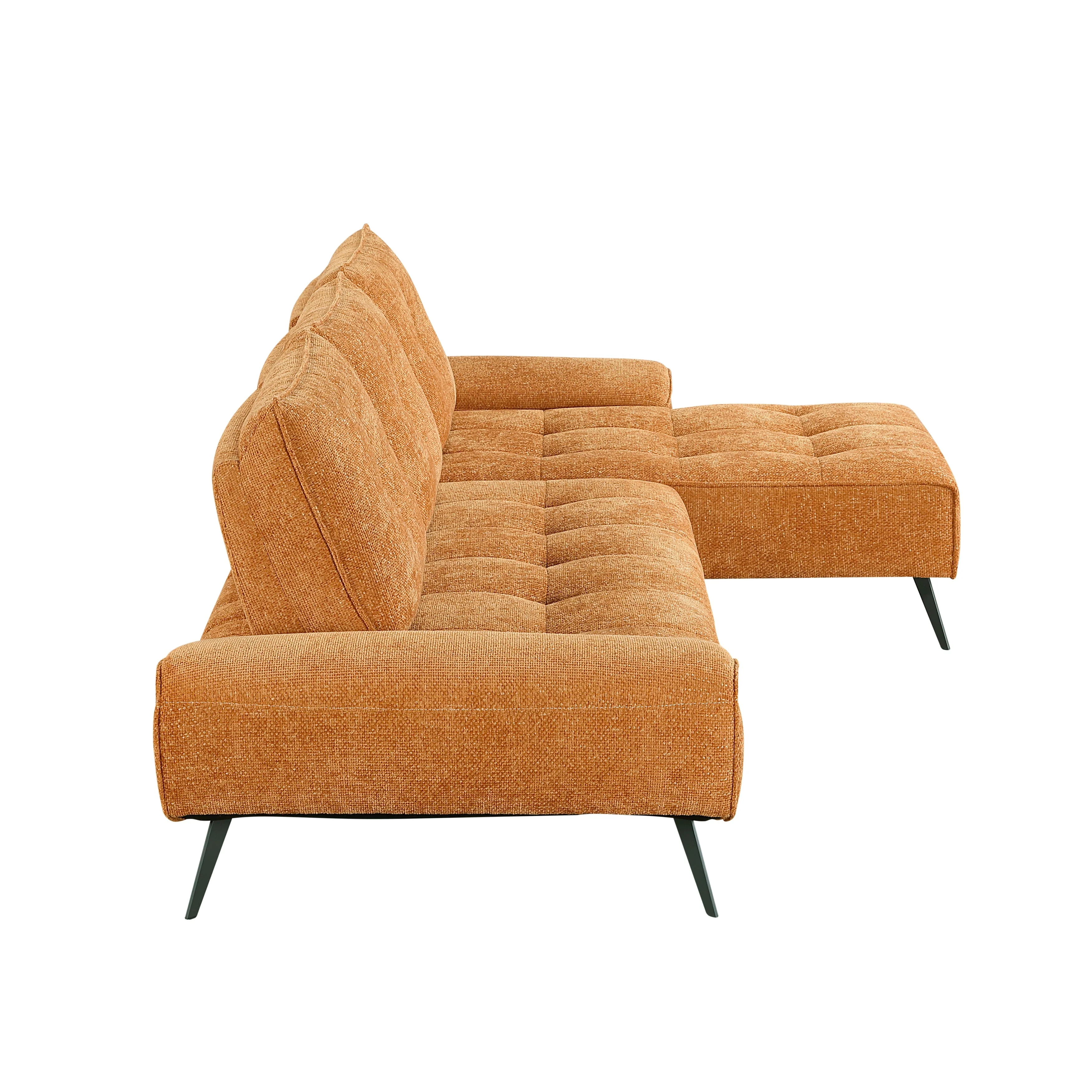 Dominic Orange 2-Piece Sectional with Right Chaise and Dual-position Backs - Image 4