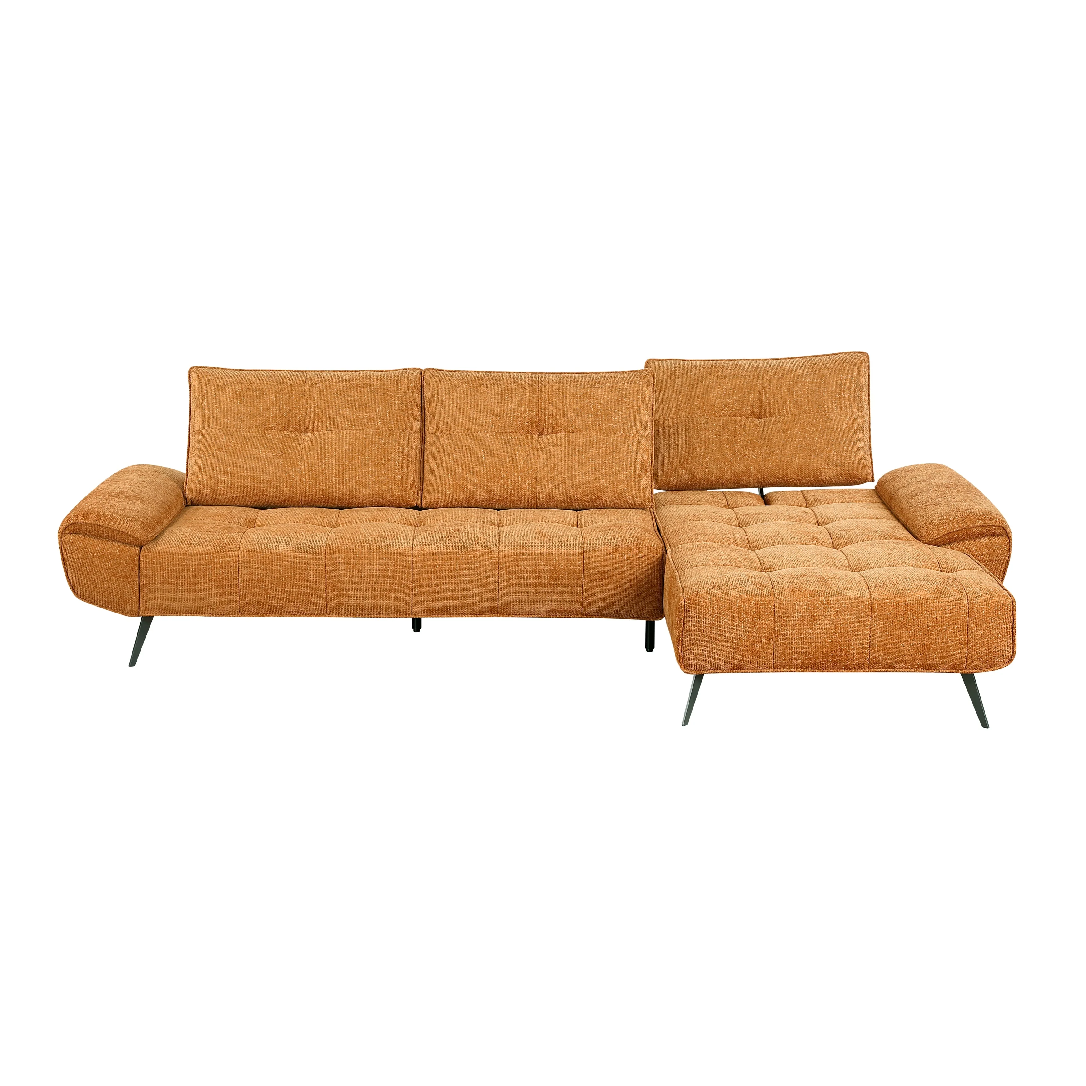 Dominic Orange 2-Piece Sectional with Right Chaise and Dual-position Backs - Image 6