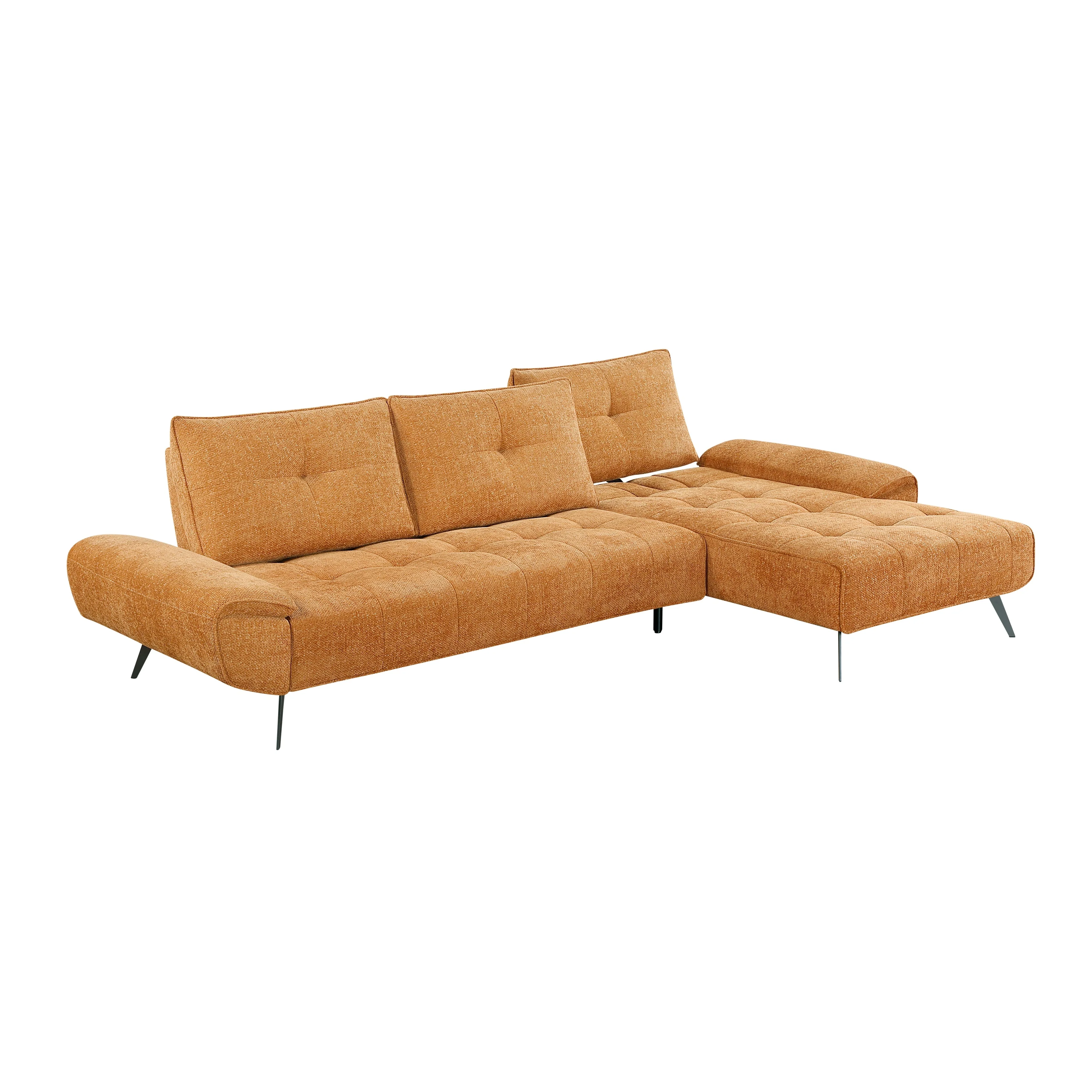 Dominic Orange 2-Piece Sectional with Right Chaise and Dual-position Backs - Image 7