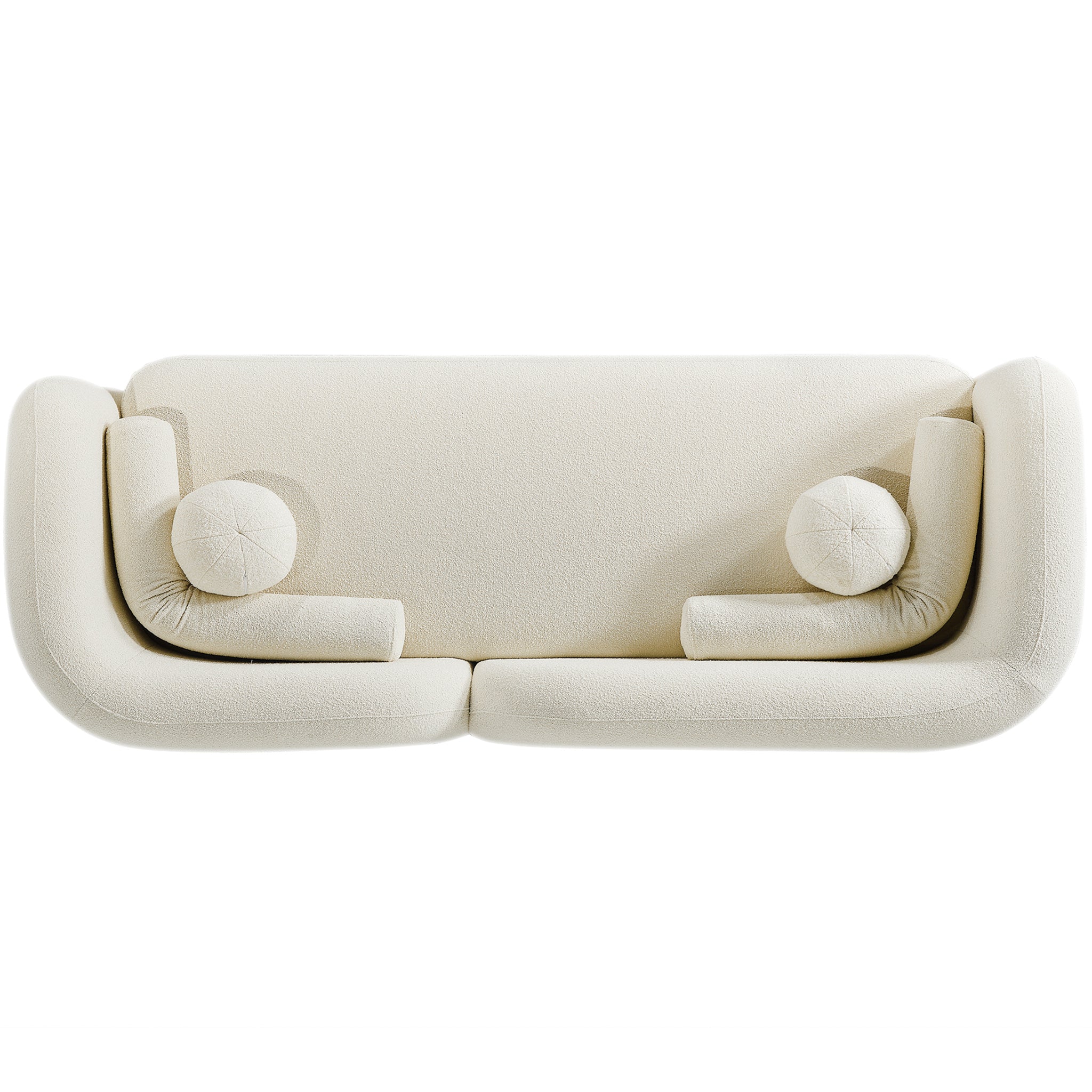 Donna Japandi Style Ivory Boucle Sofa - Image 6
