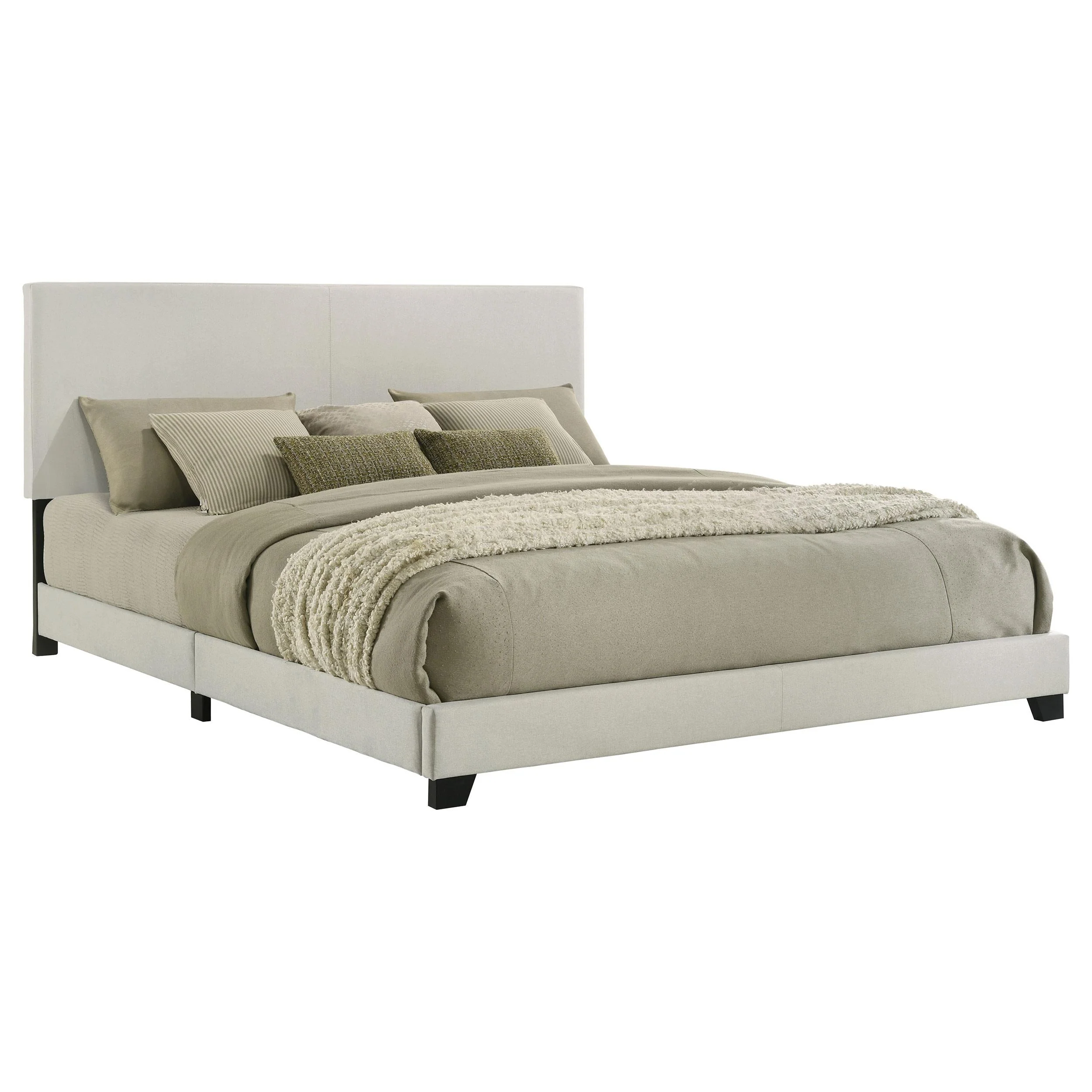 Dorian Cream Upholstered California King Panel Bed - Image 2