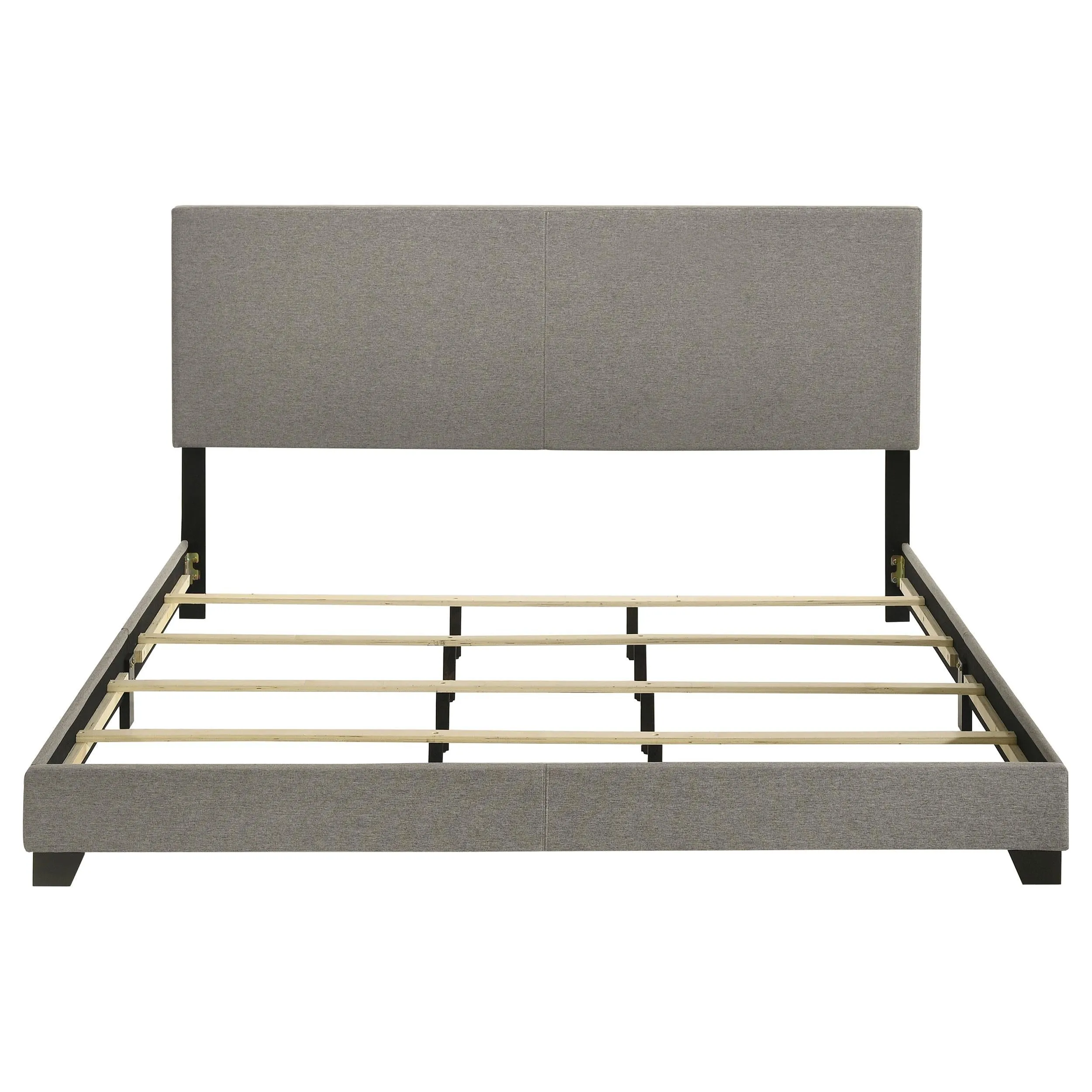 Dorian Taupe Upholstered Eastern King Panel Bed - Image 4
