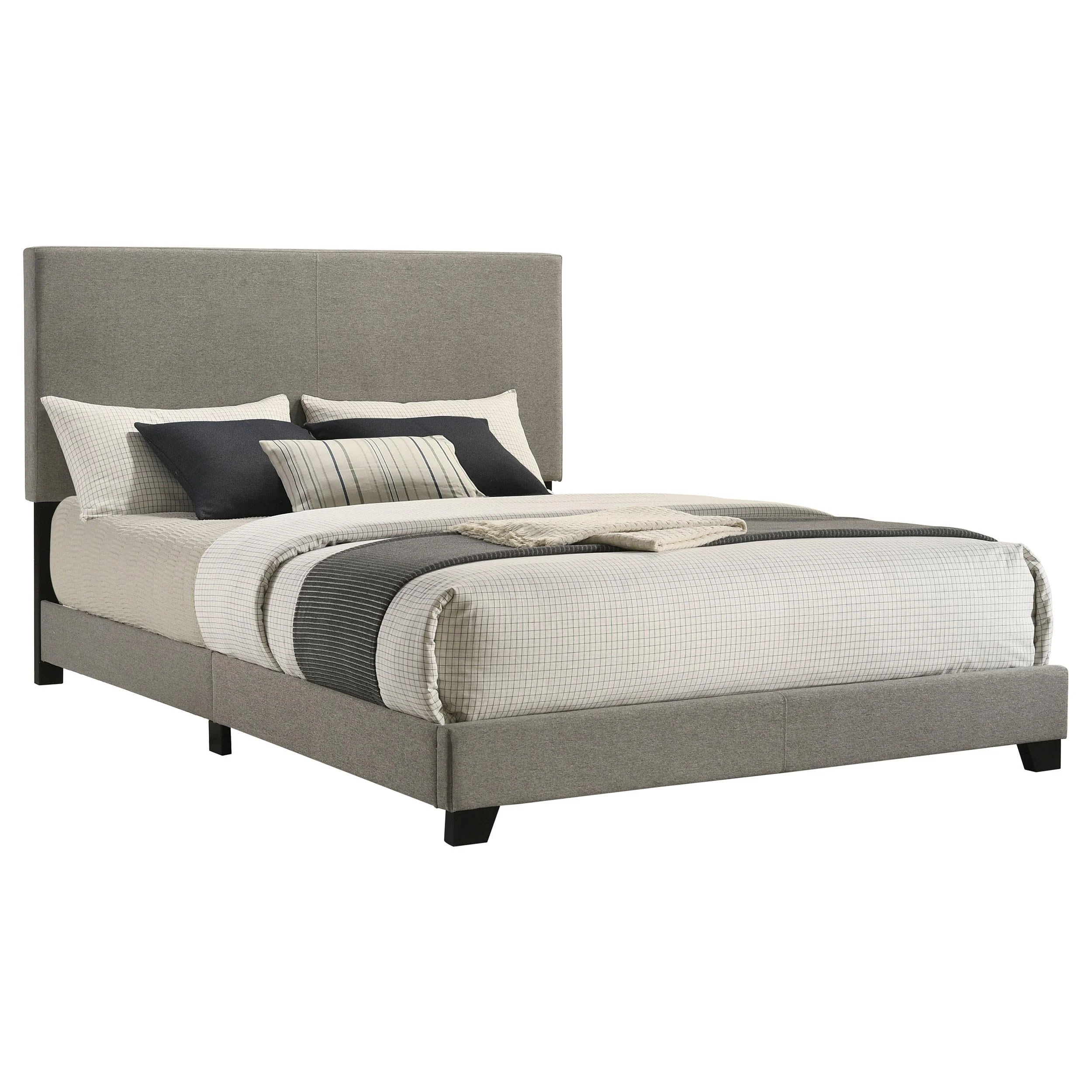 Dorian Taupe Upholstered Queen Panel Bed - Image 2