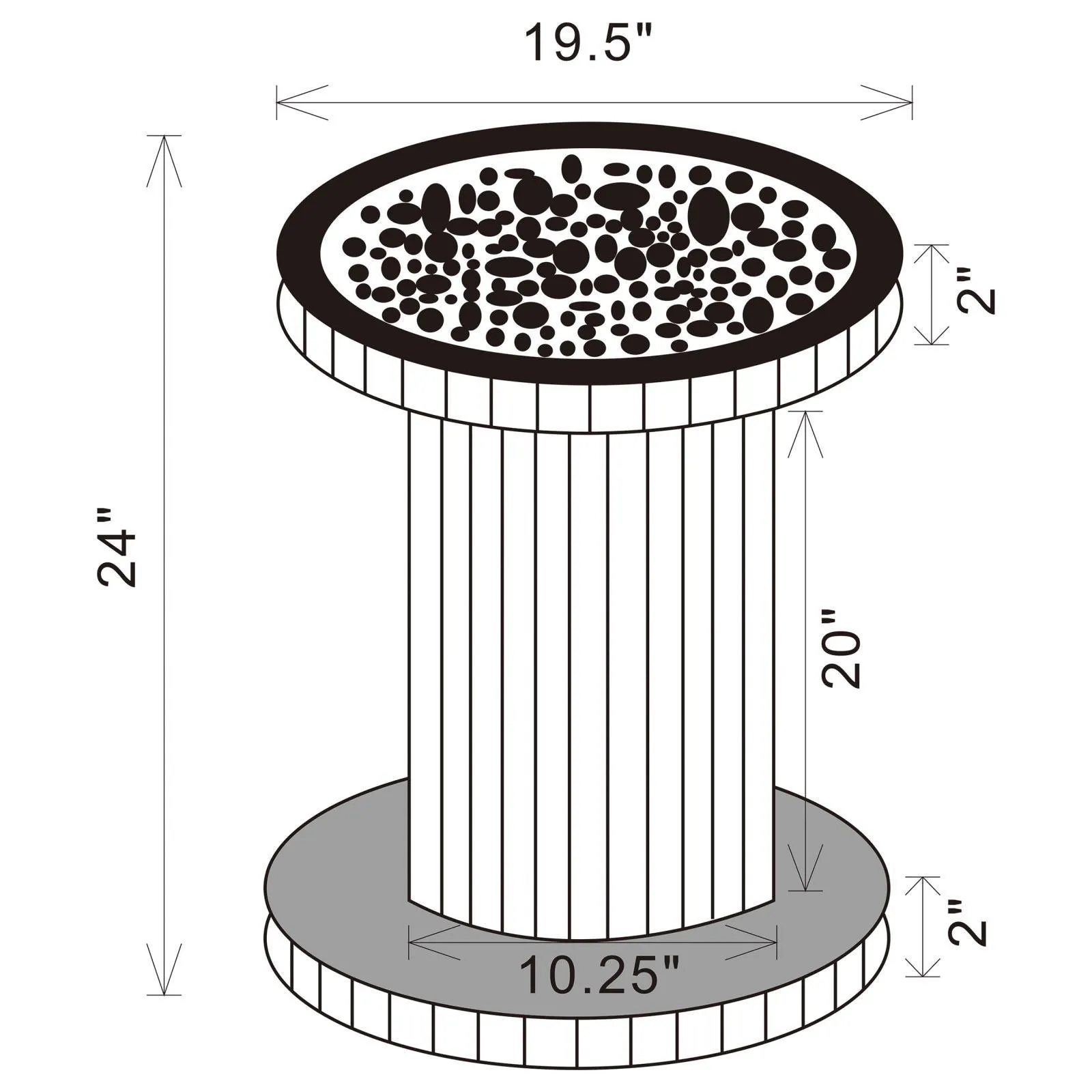 Dorielle Mirror Crystal Inlay Round Top Accent Table - Image 3