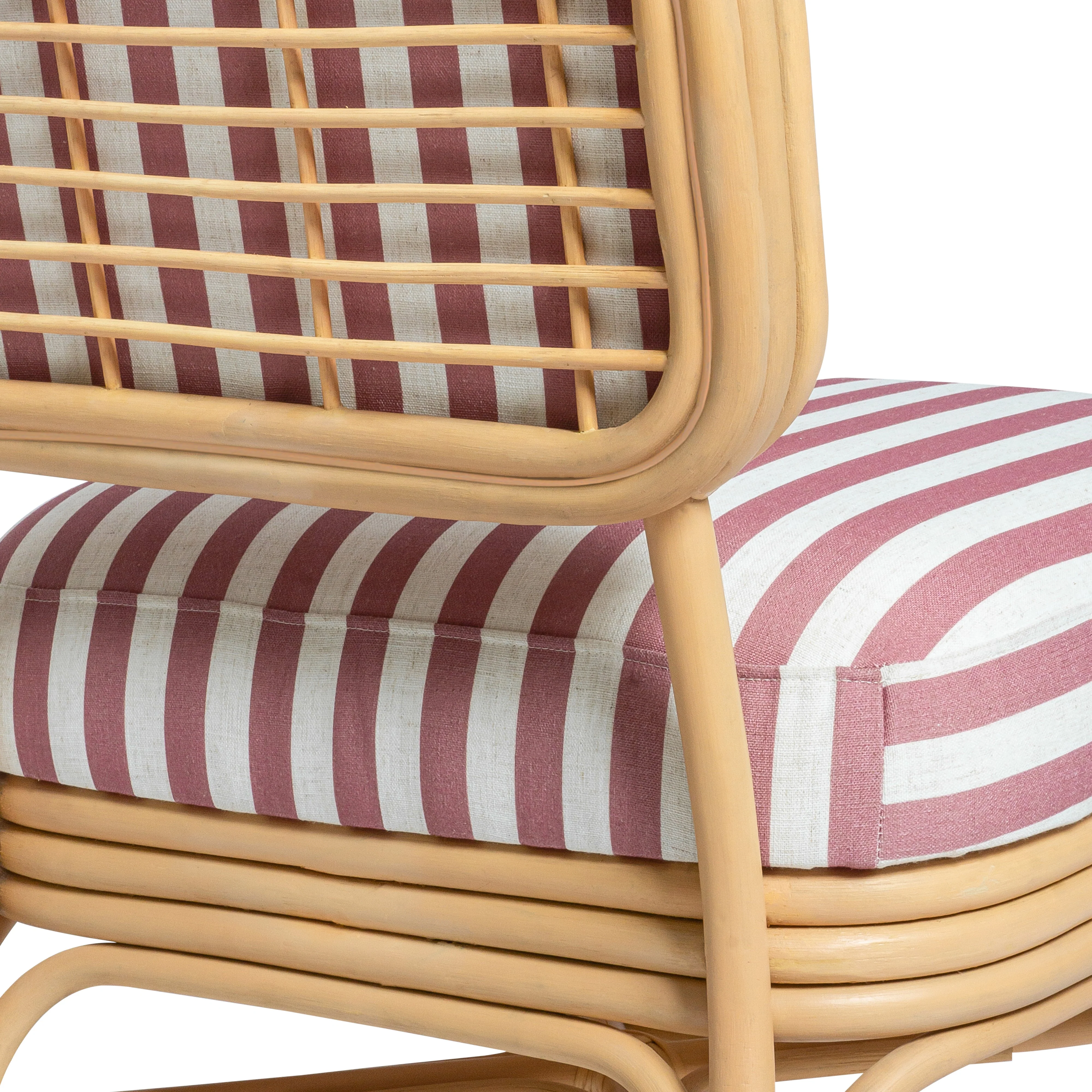 Dorine Striped Performance Linen & Rattan Accent Chair - Image 18