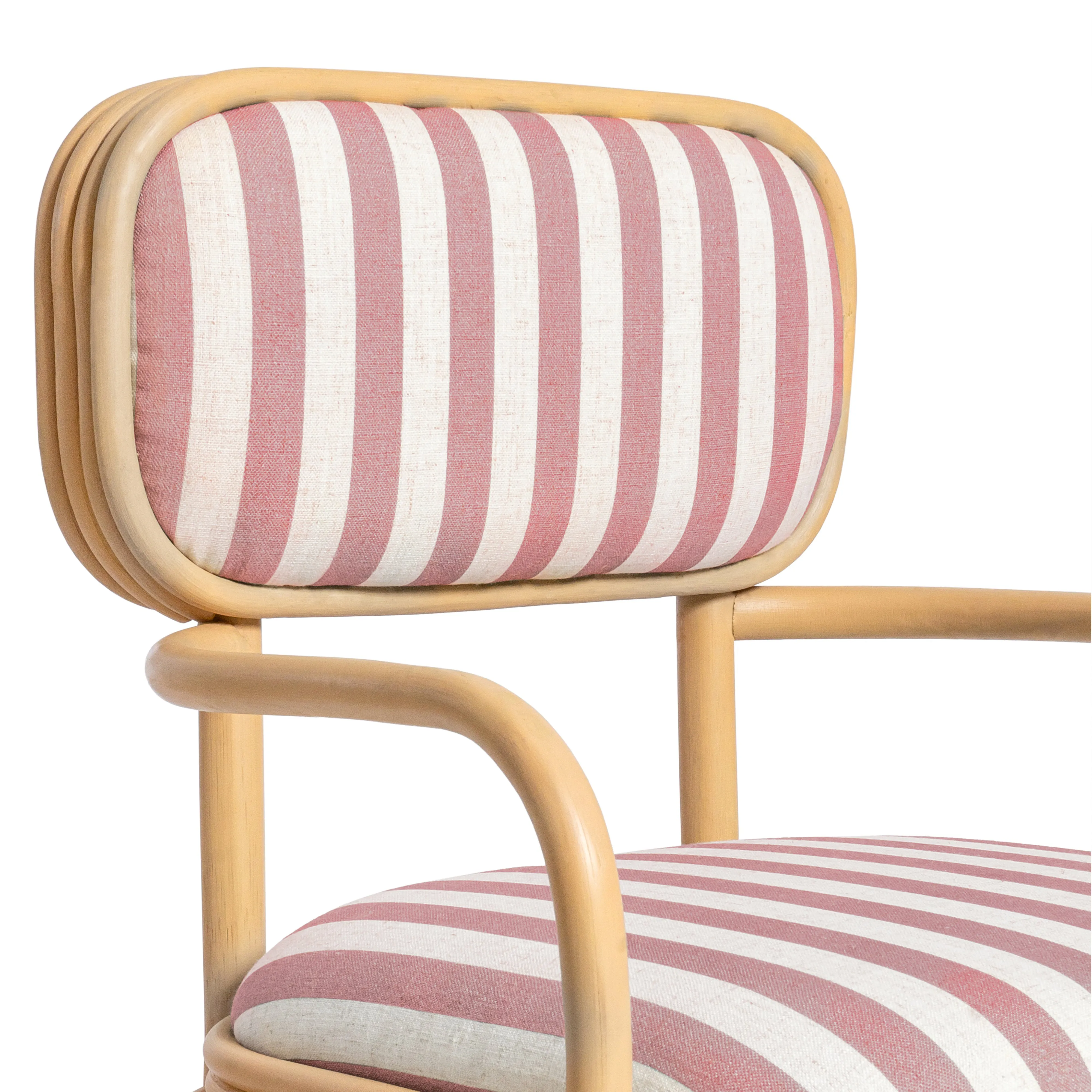 Dorine Striped Performance Linen & Rattan Dining Armchair - Image 19