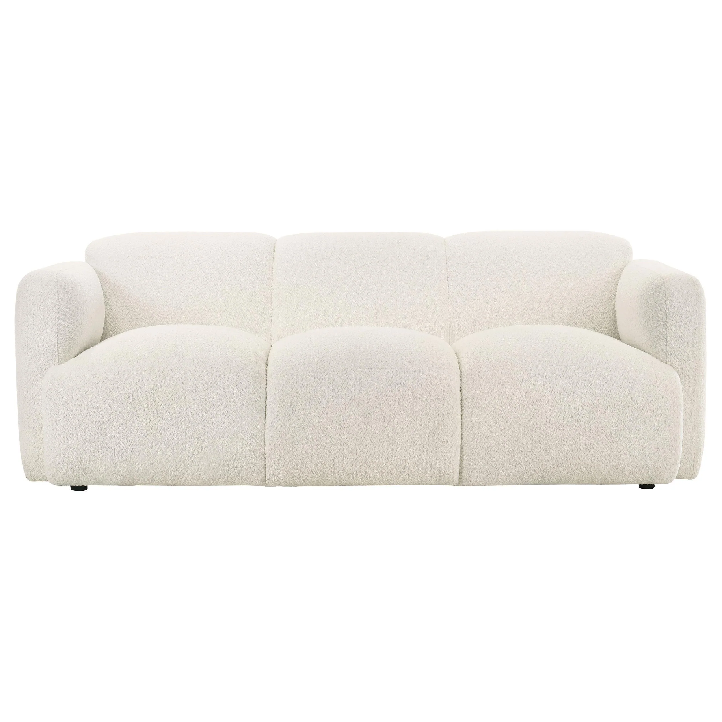 Dorset 3-piece Upholstered Round Track Arm Sofa Set White - Image 3