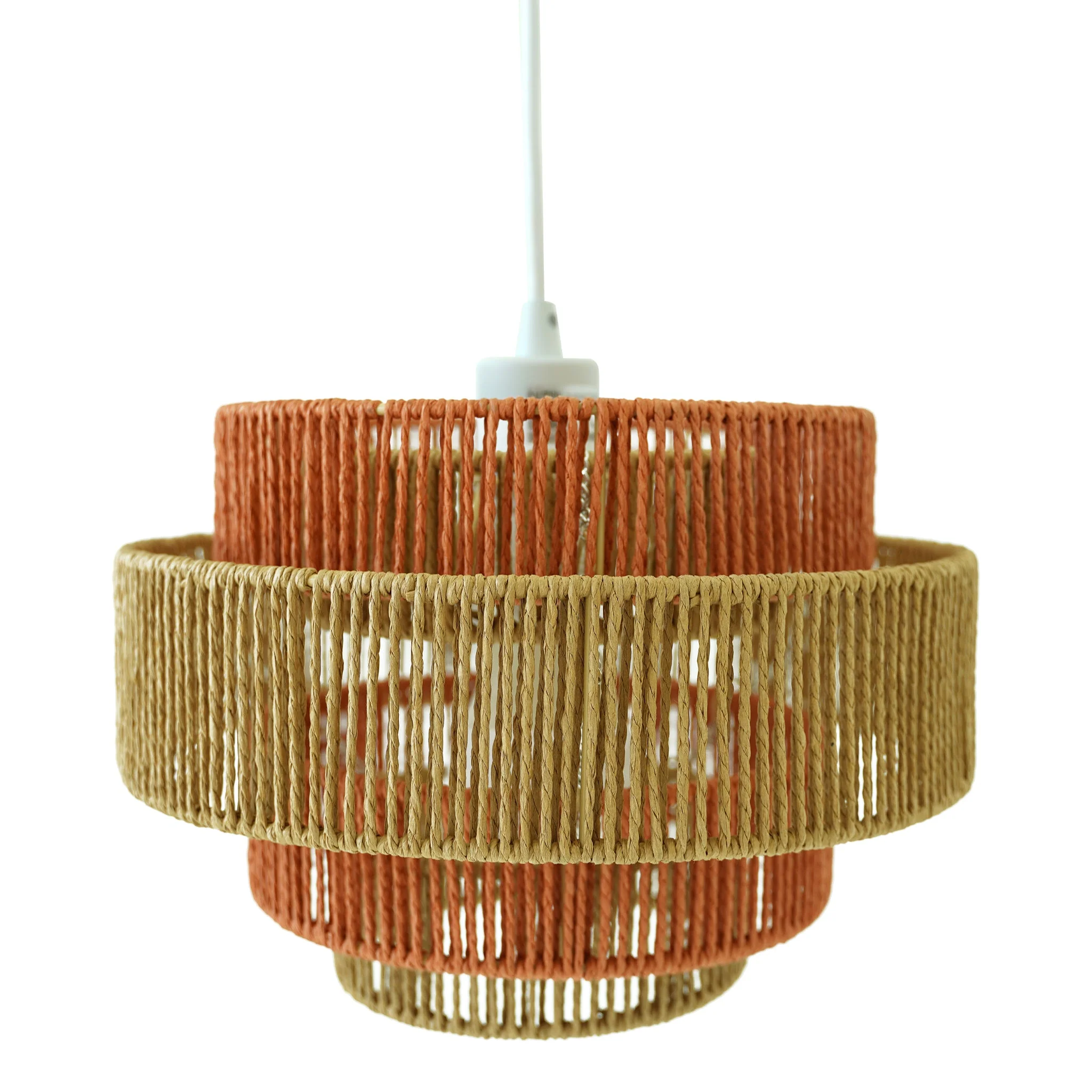 Dorset Pendant Lamp - White and Natural/Terracotta - Image 8