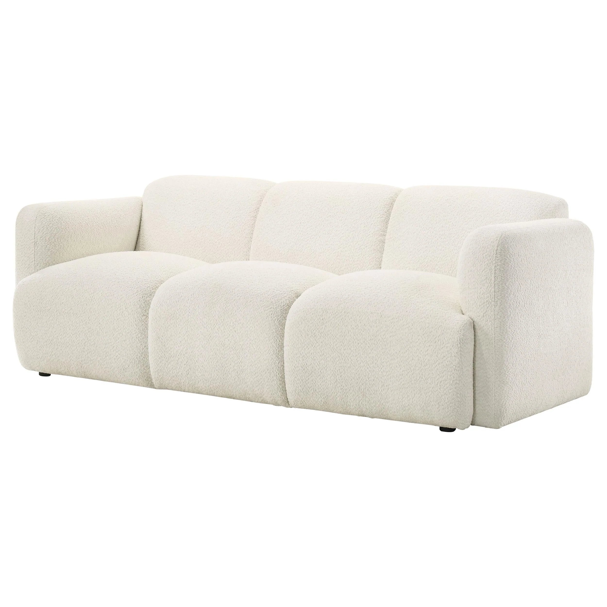 Dorset White Fabric Upholstered Round Track Arm Sofa - Image 3