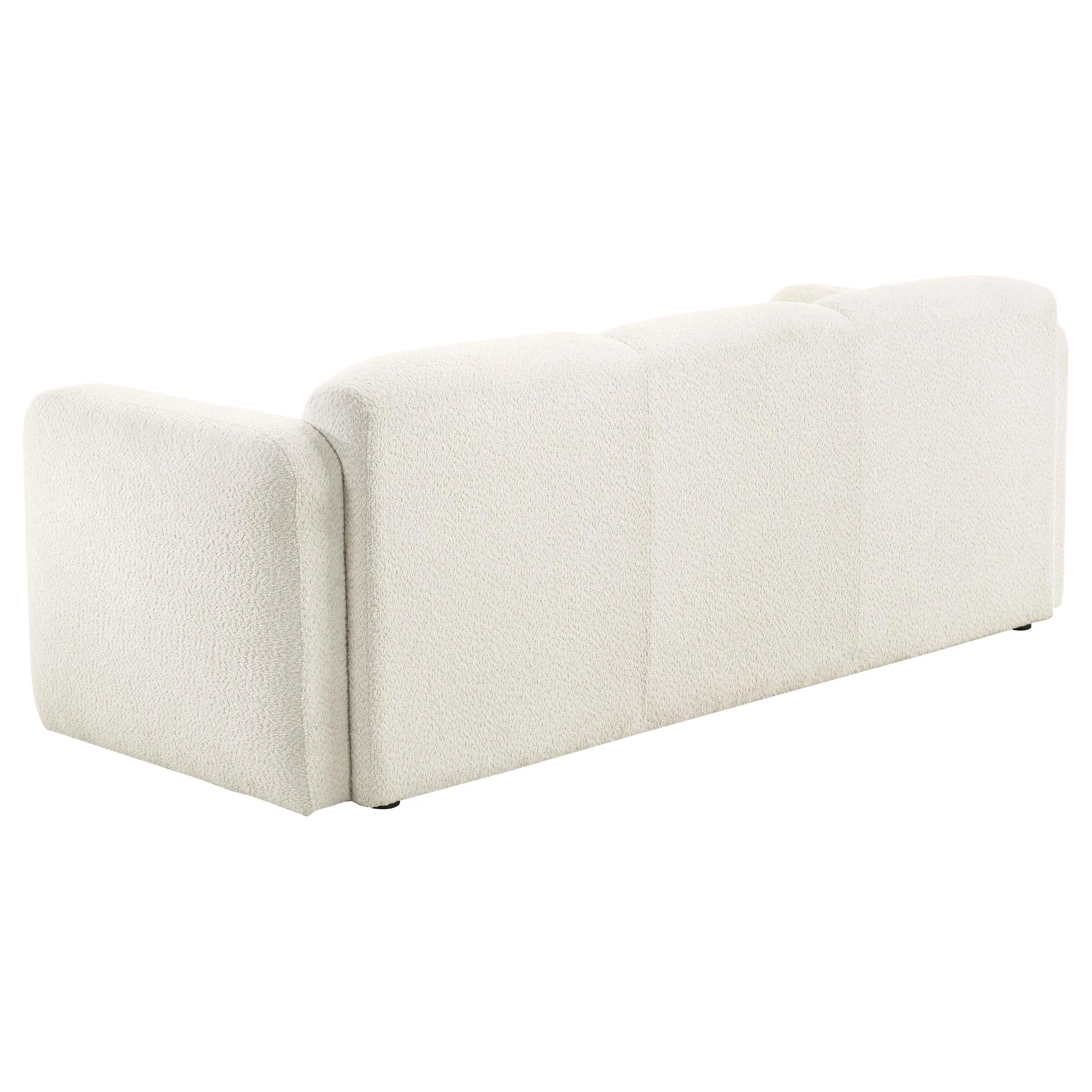 Dorset White Fabric Upholstered Round Track Arm Sofa - Image 5