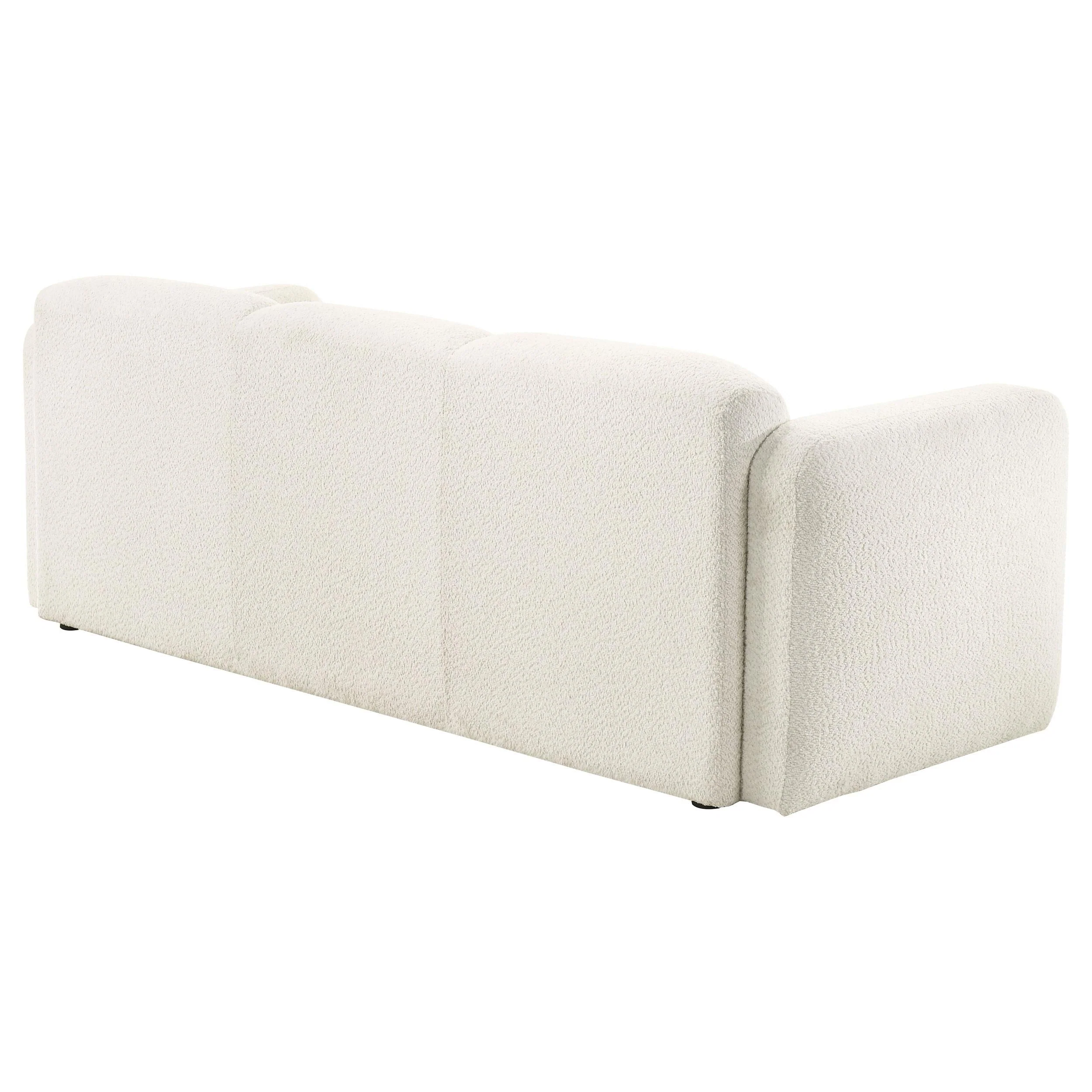 Dorset White Fabric Upholstered Round Track Arm Sofa - Image 7