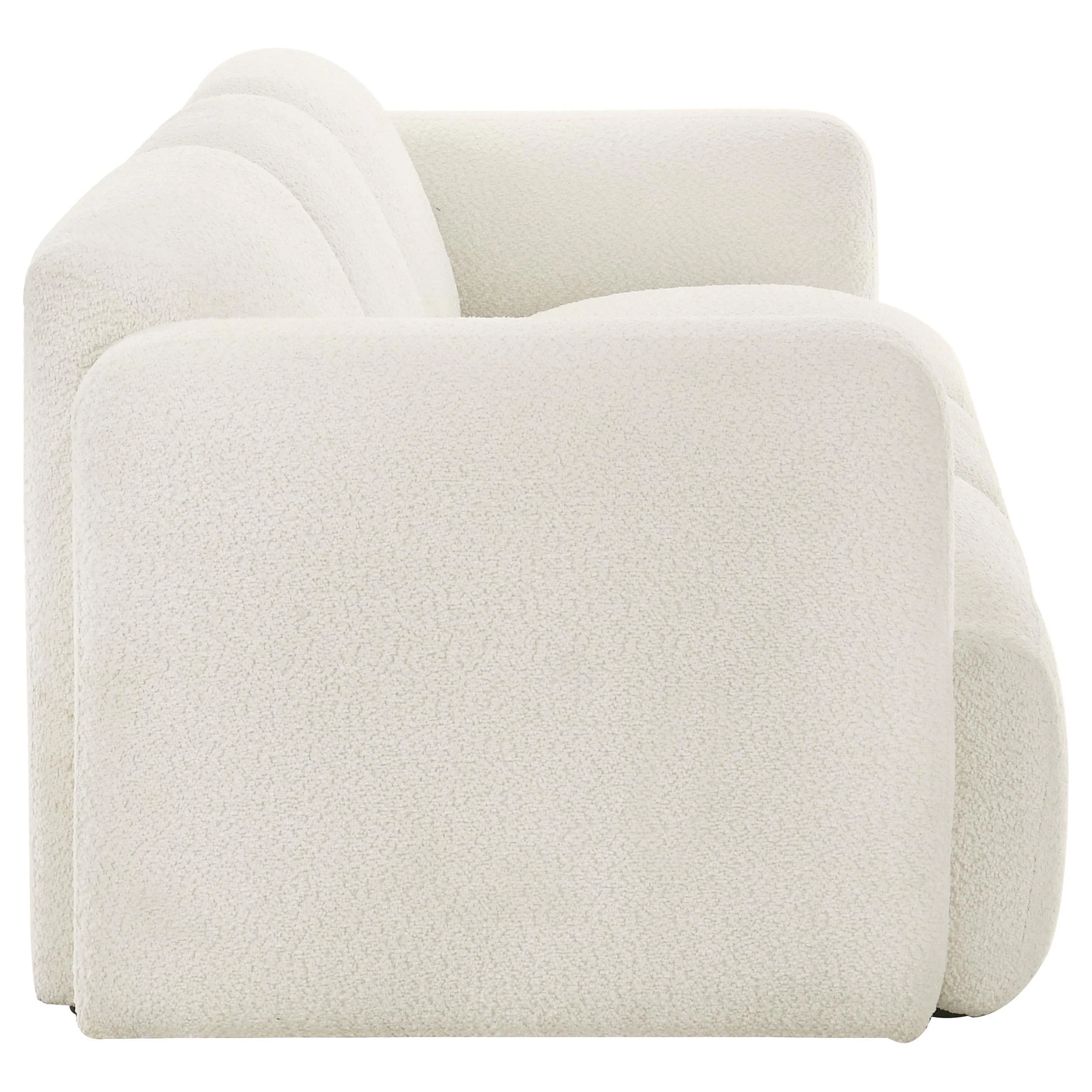 Dorset White Fabric Upholstered Round Track Arm Sofa - Image 8