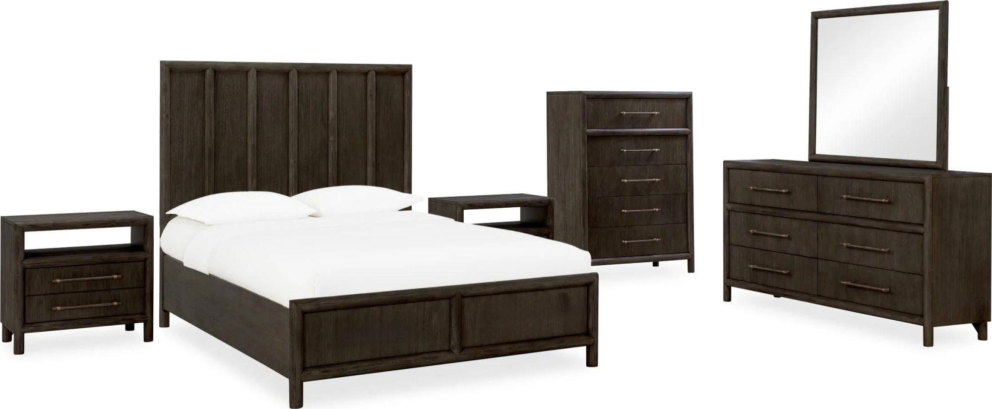 Dorsey Basalt Grey California King Wooden Panel Bed - Image 9