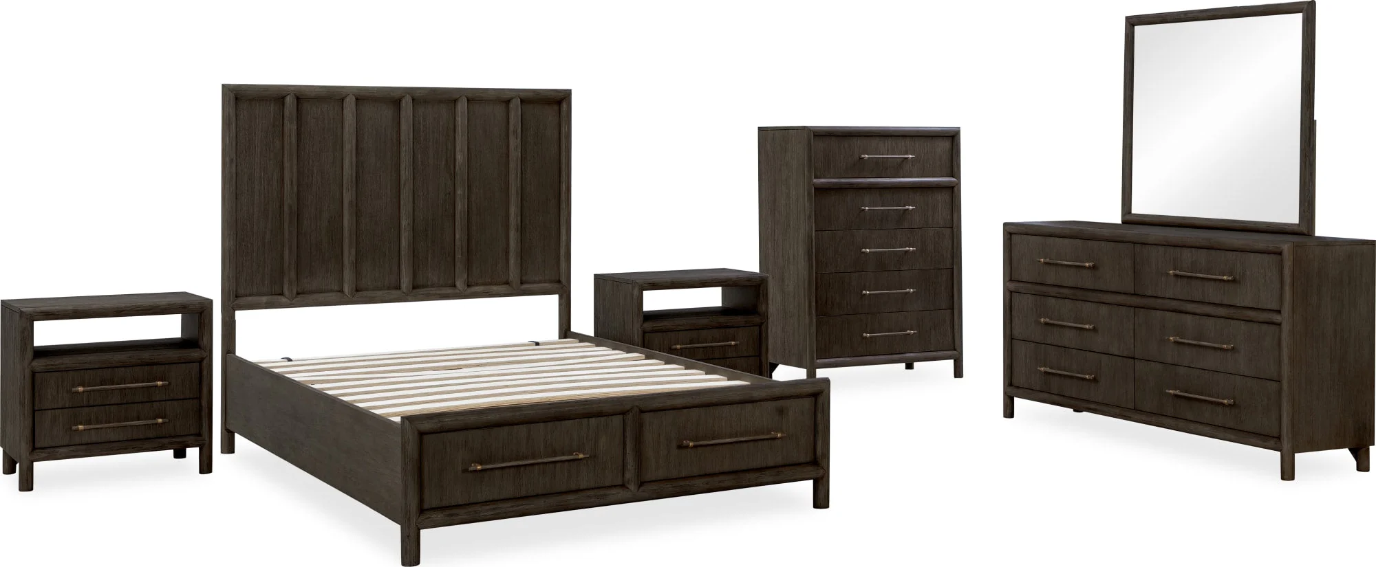 Dorsey Basalt Grey California King Wooden Two Drawer Storage Bed - Image 7