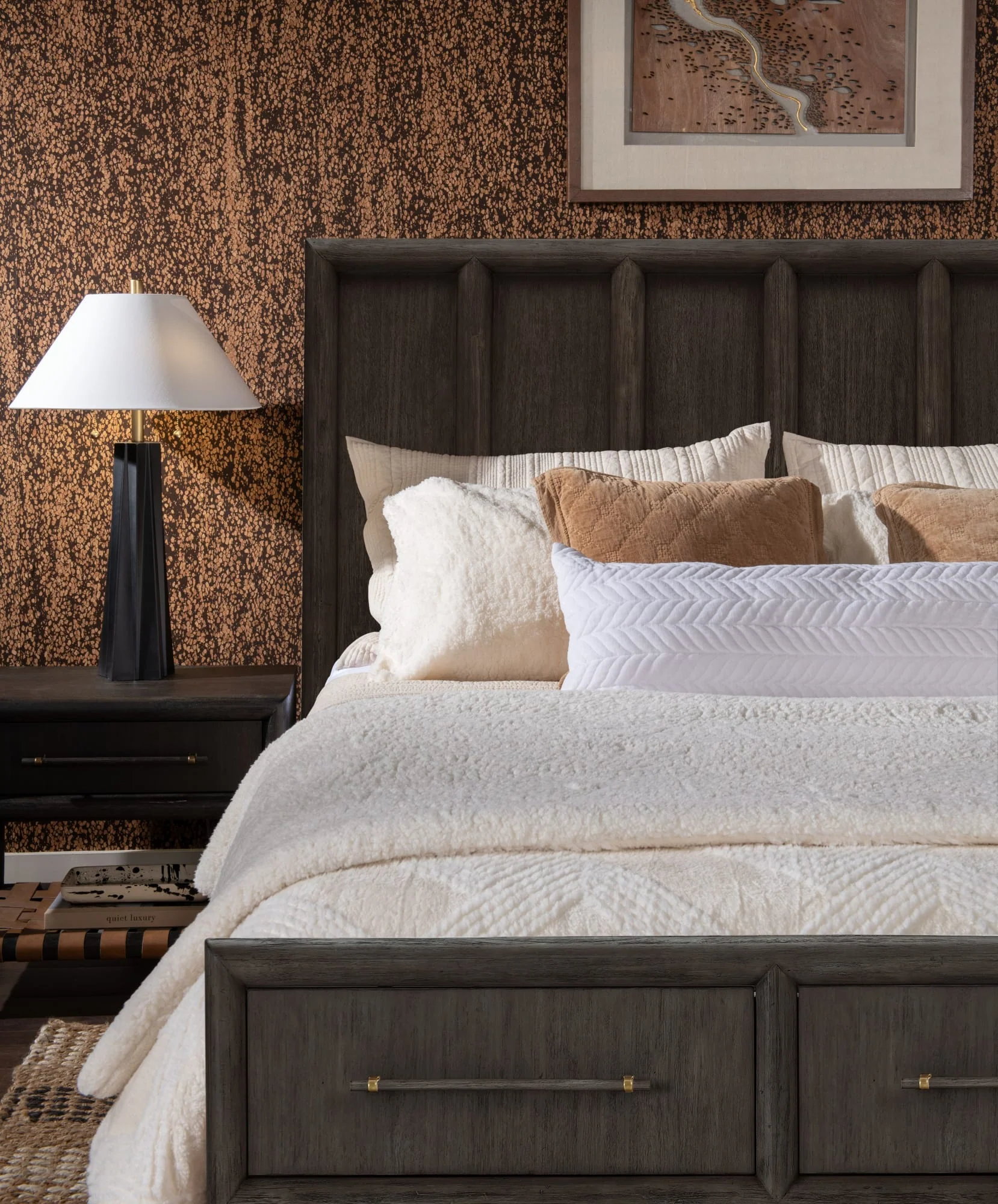 Dorsey Basalt Grey California King Wooden Two Drawer Storage Bed - Image 8