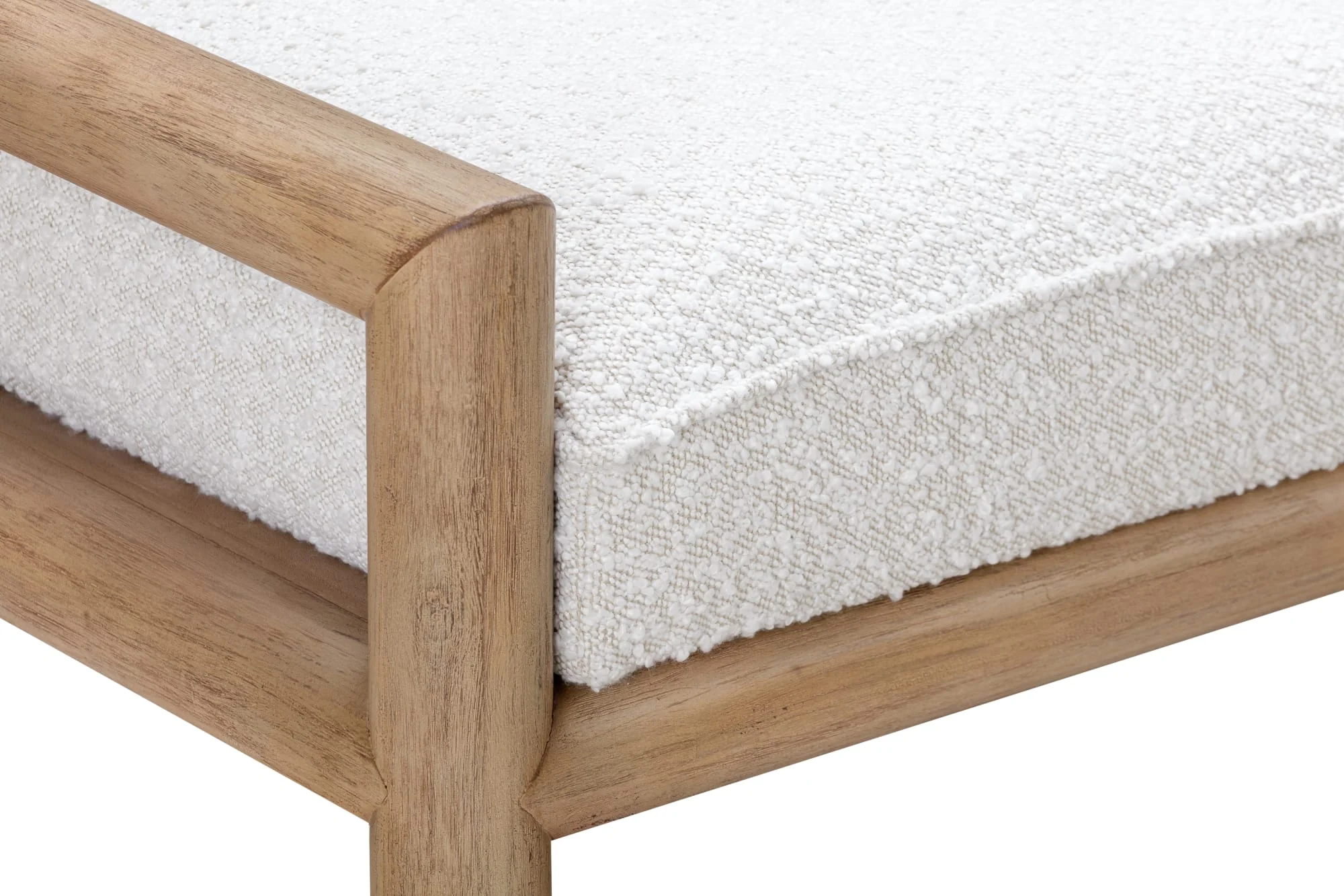 Dorsey Granola/Ricotta Boucle Upholstered Wooden Bench - Image 6