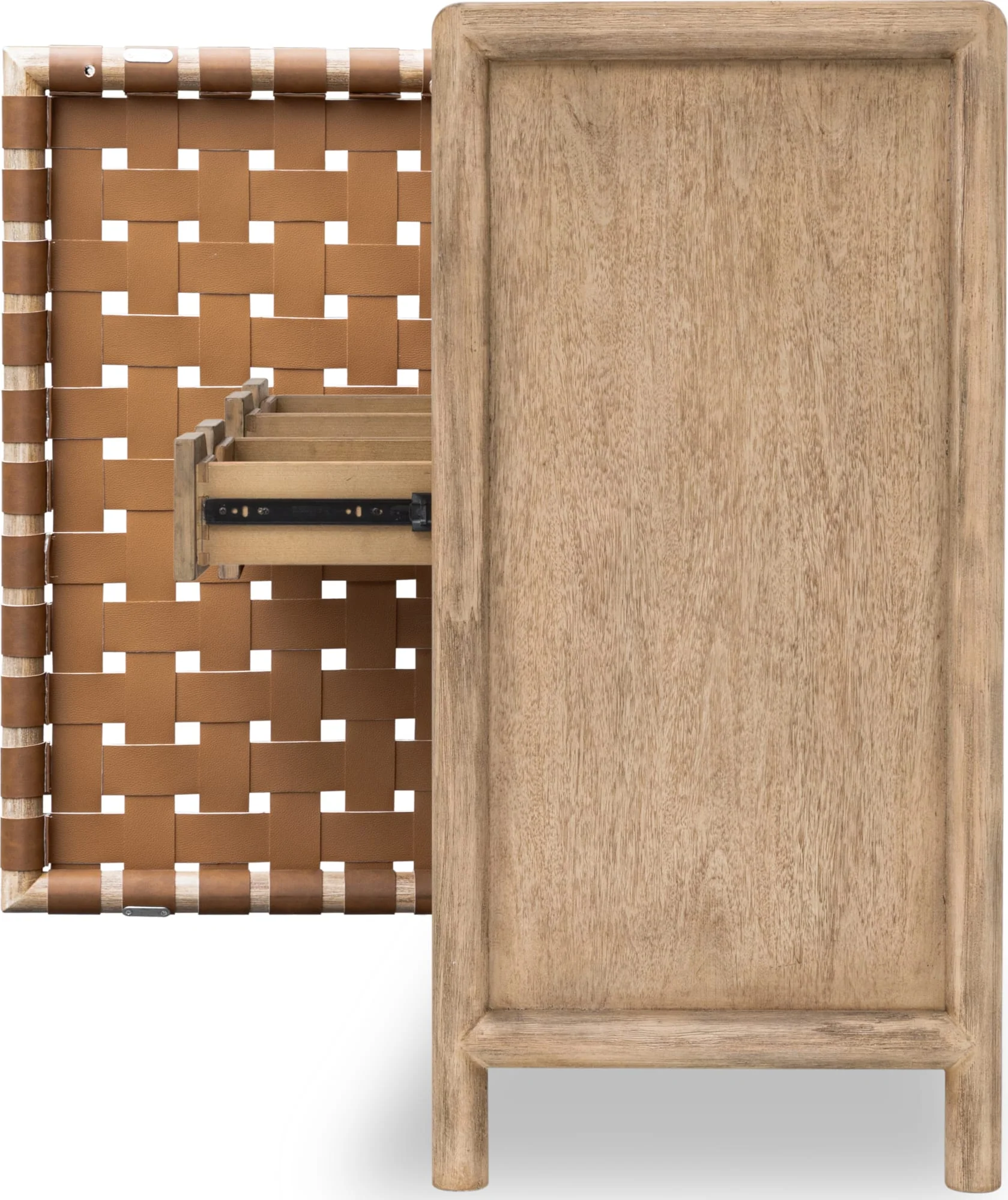 Dorsey Granola Woven Bar Cabinet - Image 4