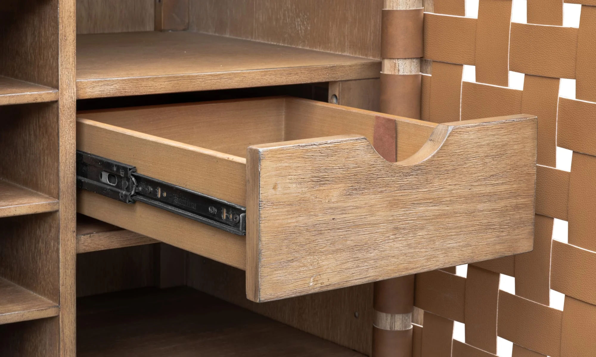 Dorsey Granola Woven Bar Cabinet - Image 6