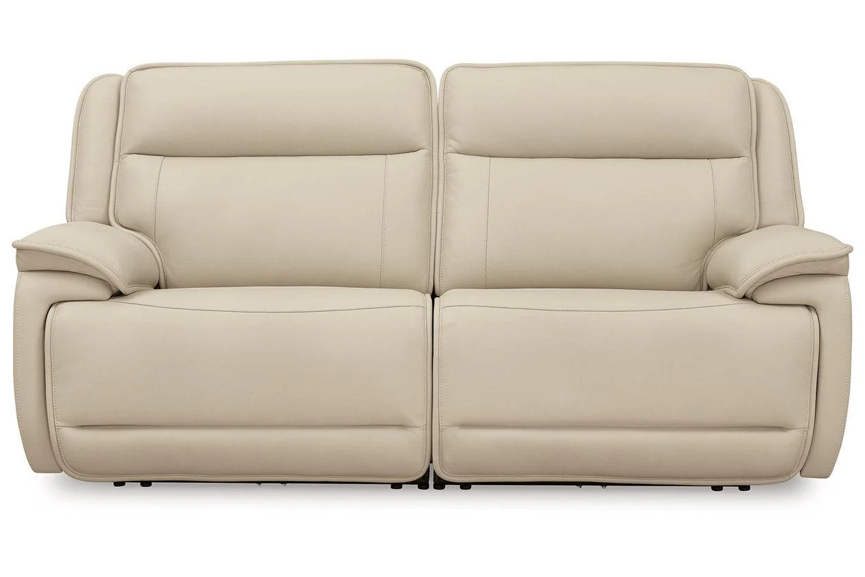 Double Deal Almond 2-Piece Power Reclining Loveseat Sectional - Image 5