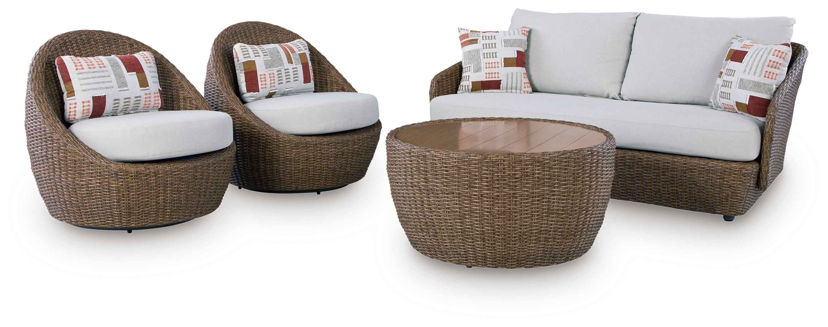 Double Point Beige Outdoor Seating Set - Image 3
