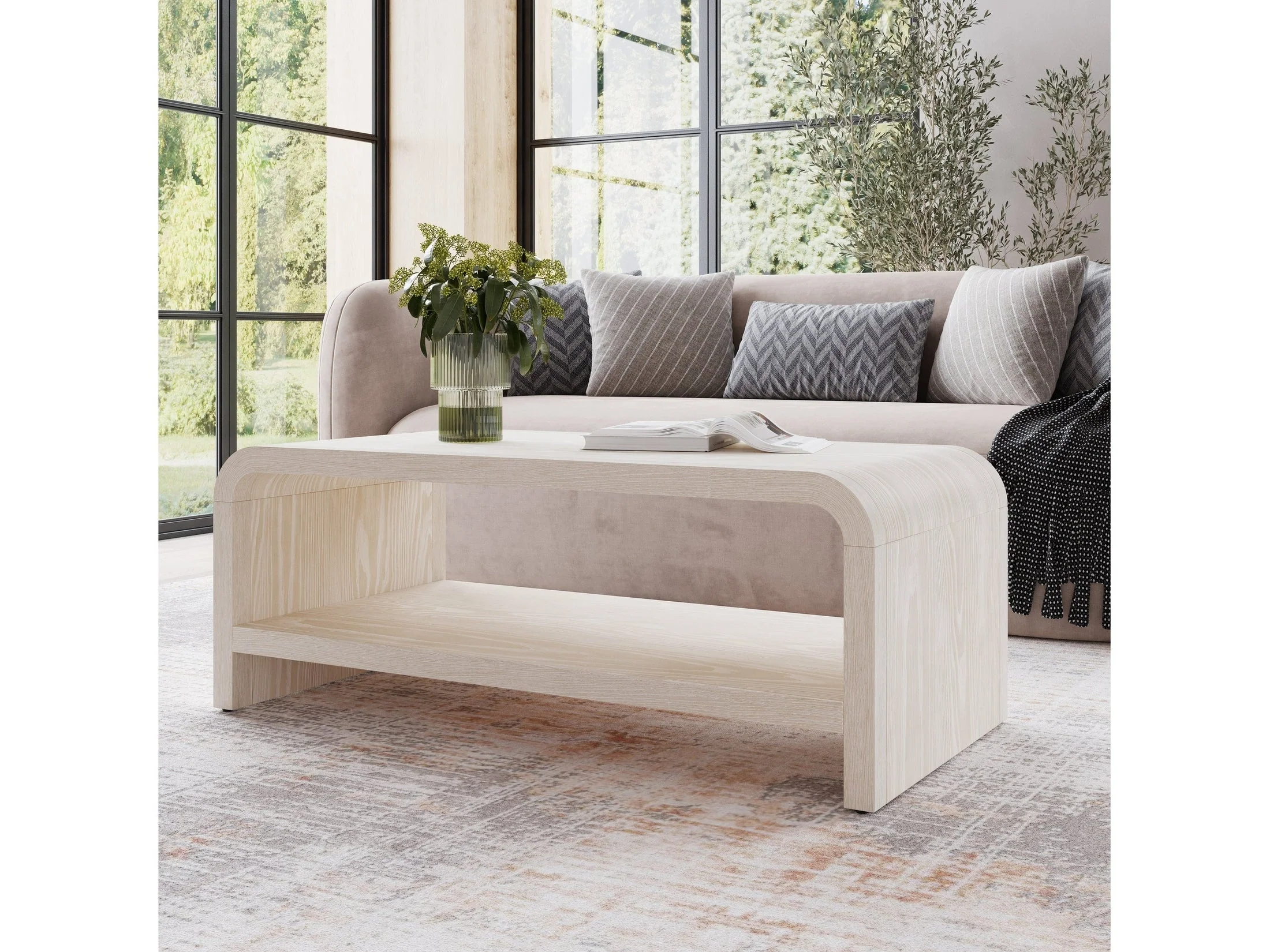 Drake Ash Wood Coffee Table in Sugar