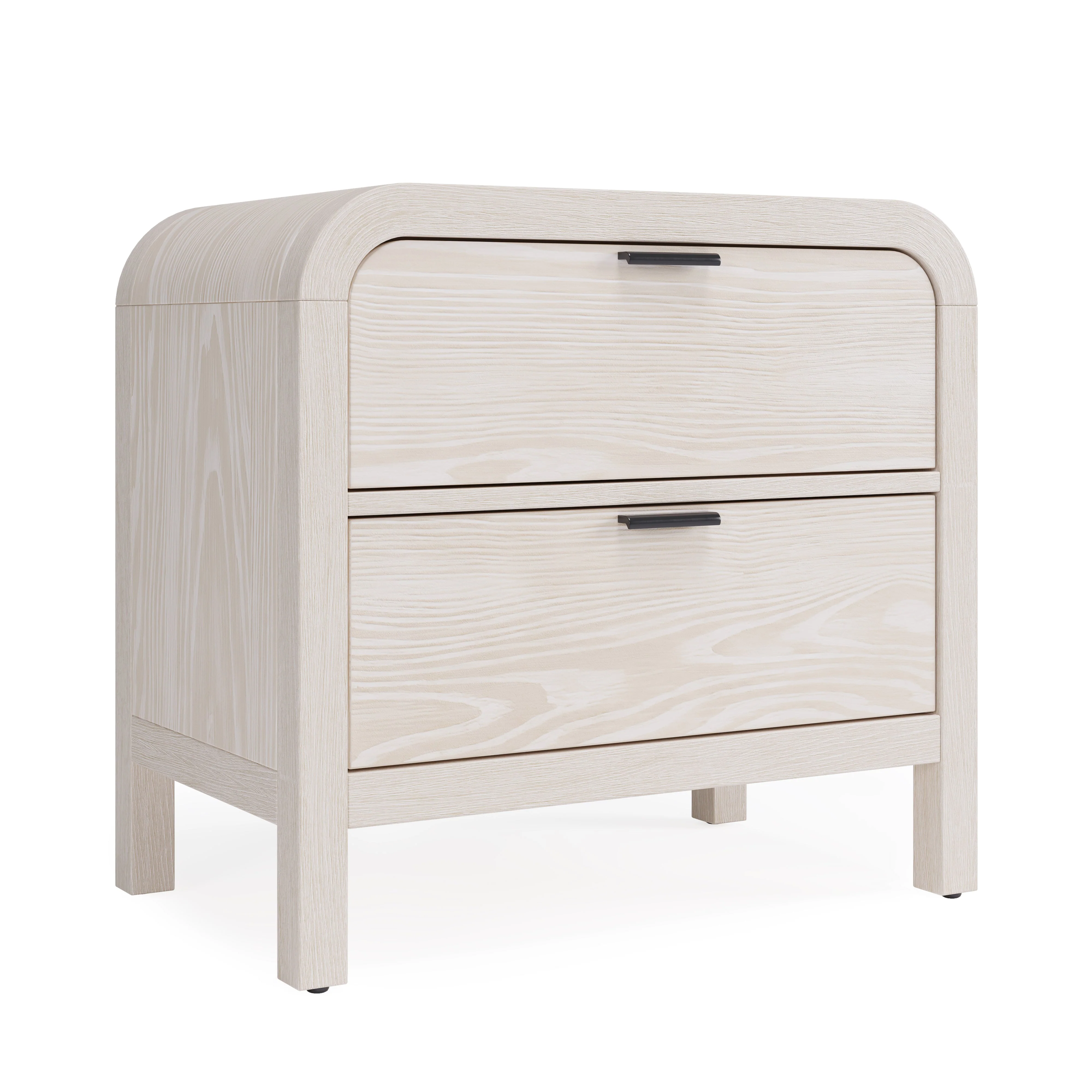 Drake Two Drawer USB-Charging Nightstand in Sugar - Image 2