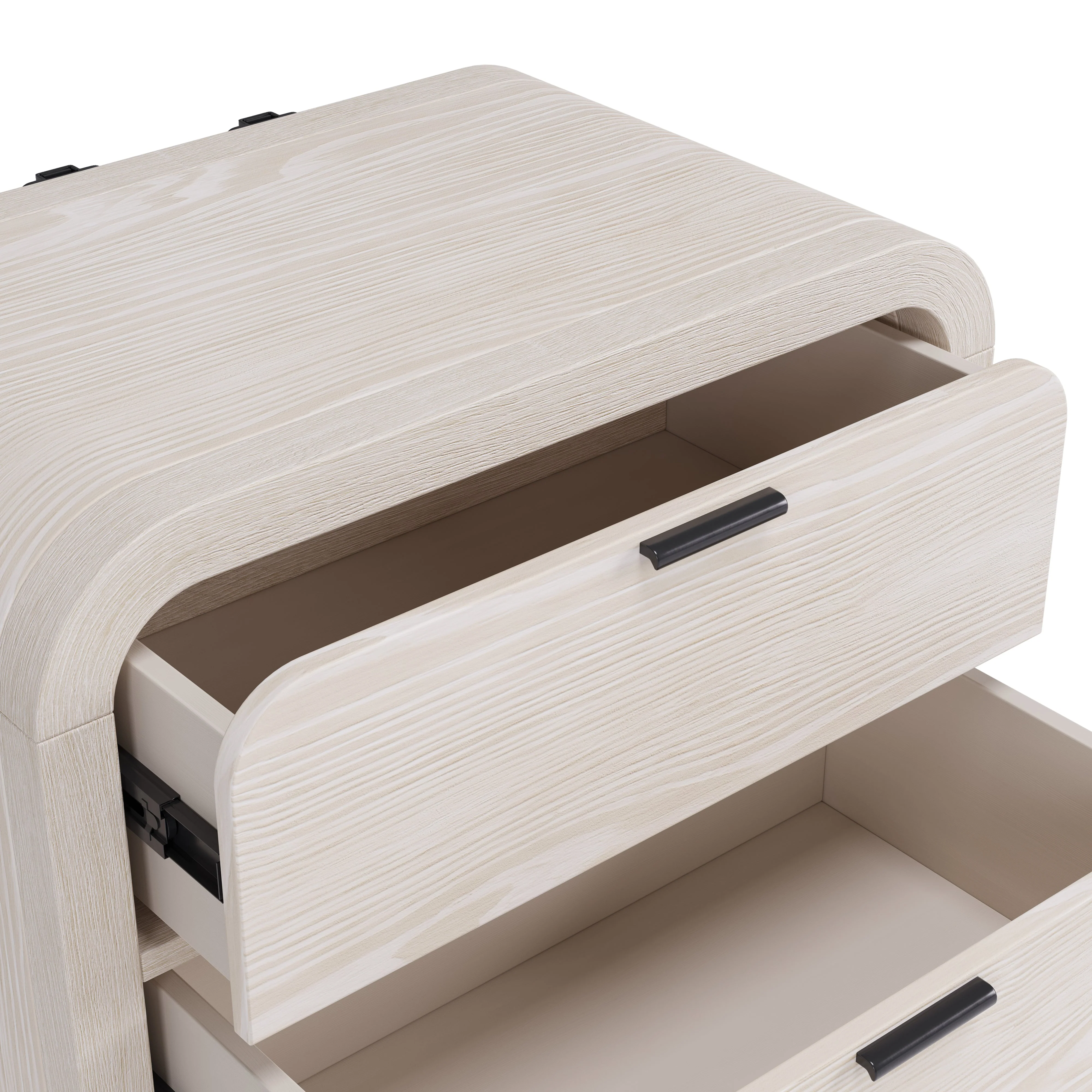 Drake Two Drawer USB-Charging Nightstand in Sugar - Image 4