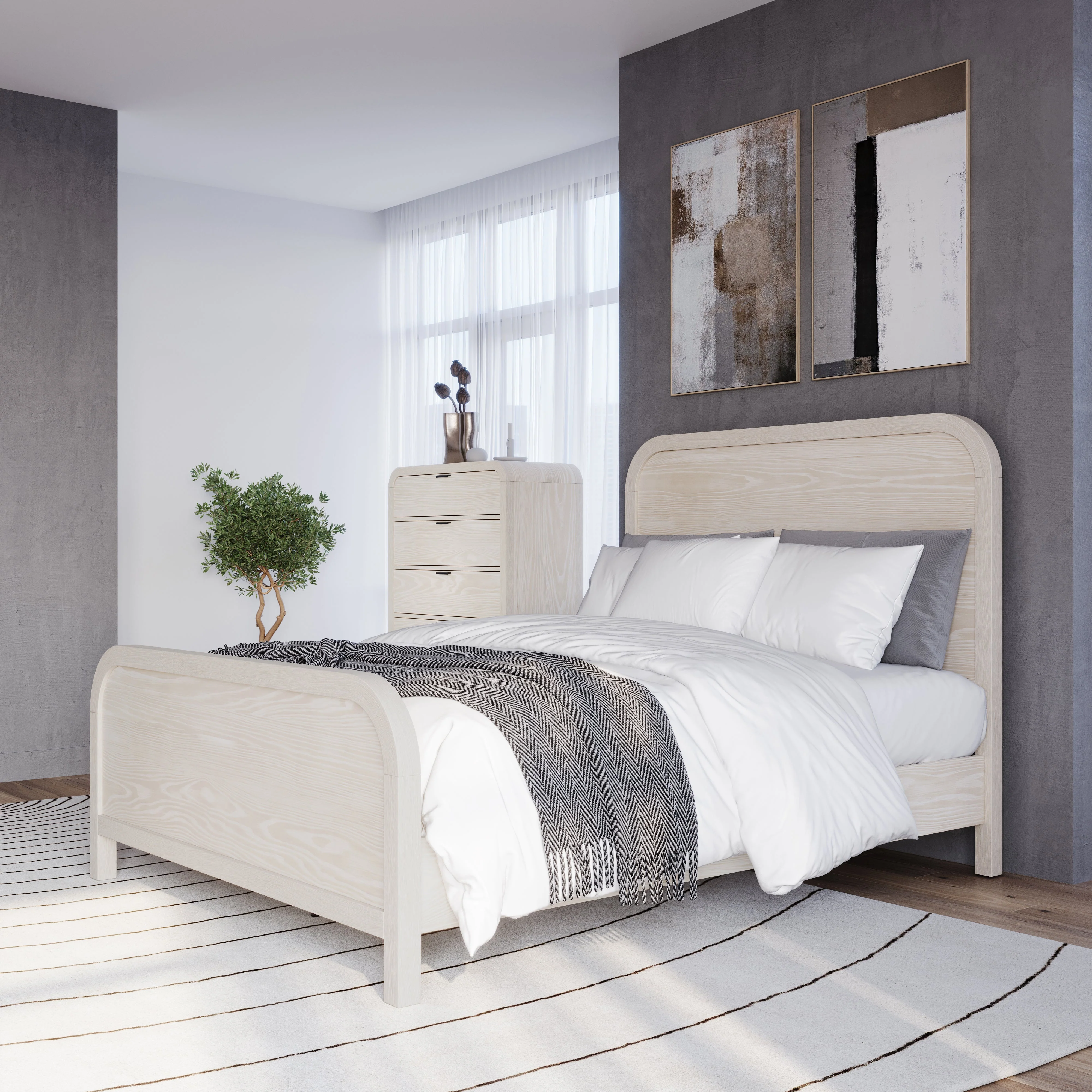 Drake Wood Queen Platform Bed in Sugar - Image 2
