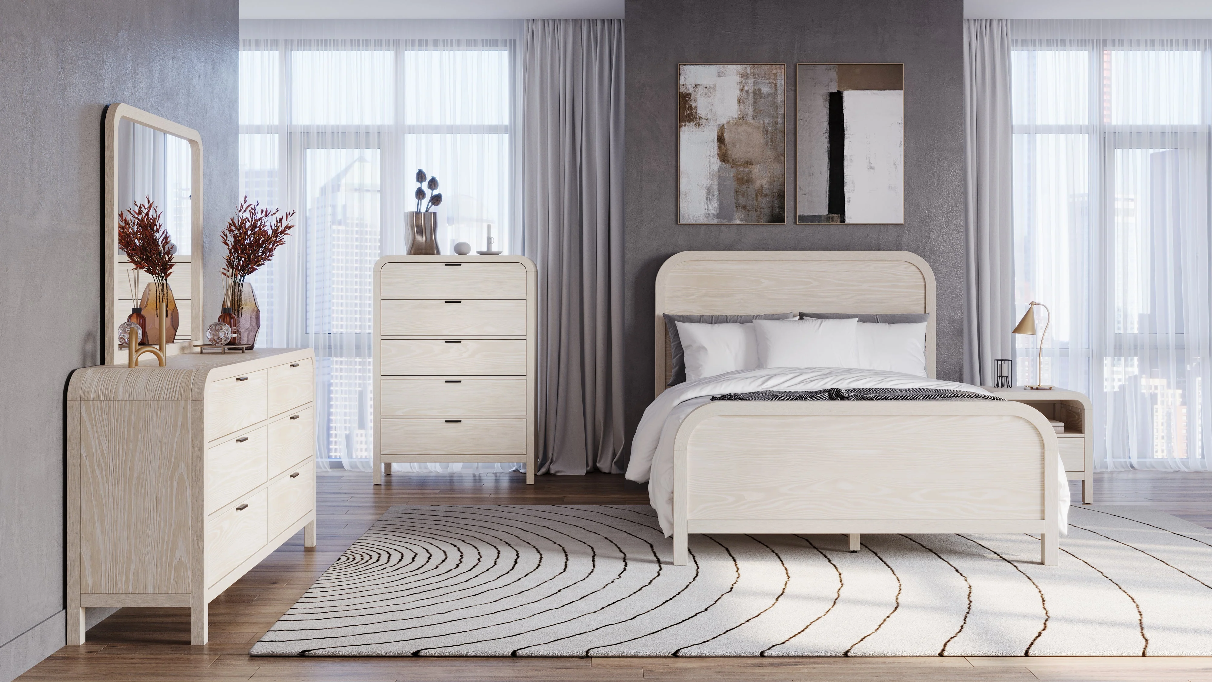 Drake Wood Queen Platform Bed in Sugar - Image 7