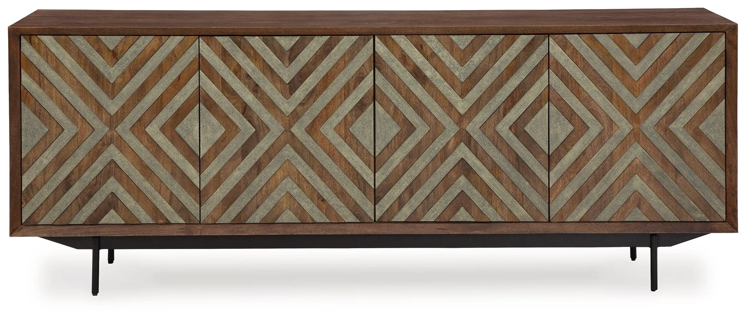 Dreggan Brown/Gold Finish Accent Cabinet - Image 3