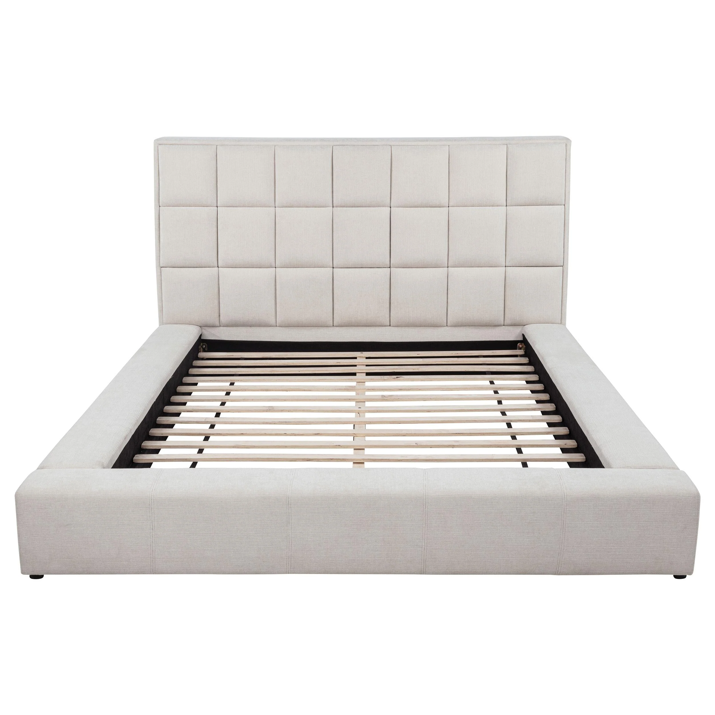 Dreux Cream Upholstered California King Panel Platform Bed - Image 5
