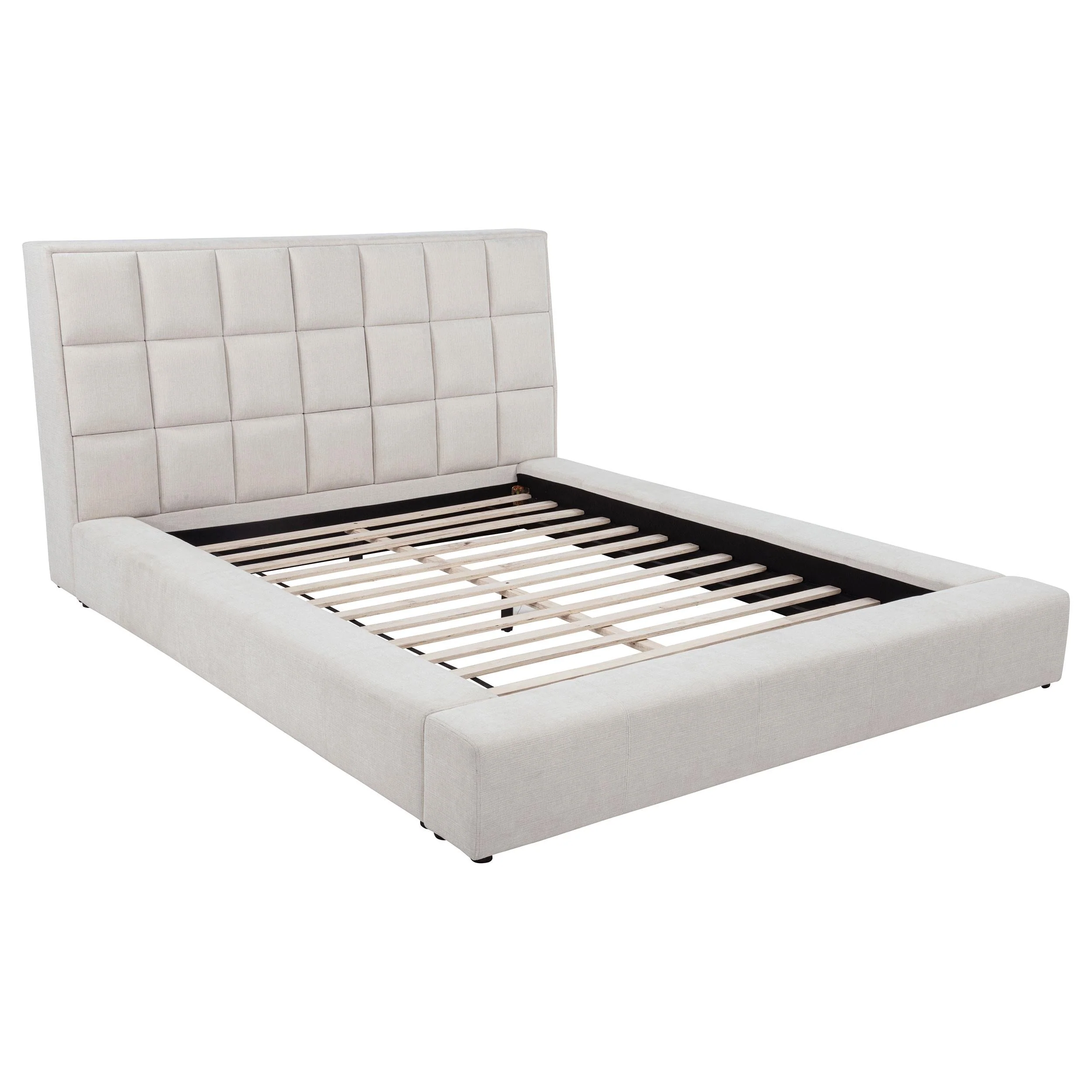 Dreux Cream Upholstered Eastern King Panel Platform Bed - Image 5