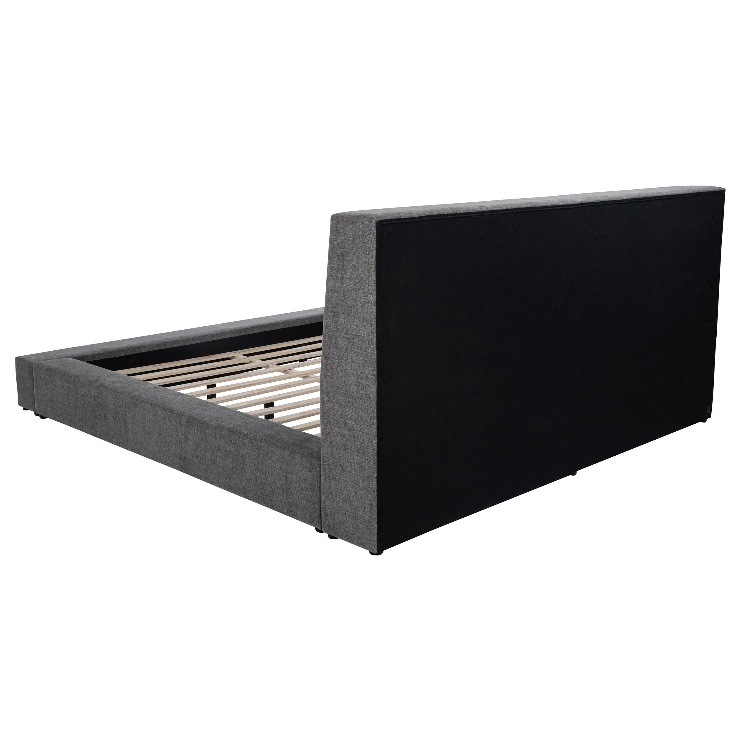 Dreux Gray Upholstered Eastern King Panel Platform Bed - Image 7