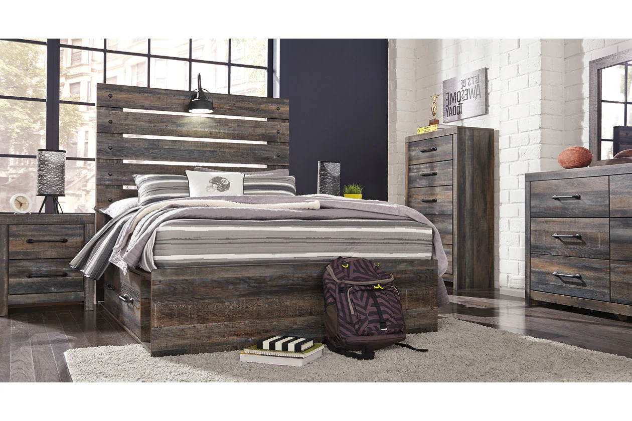 Drystan Multi Full LED Storage Platform Bed with 2 Drawers - Image 2