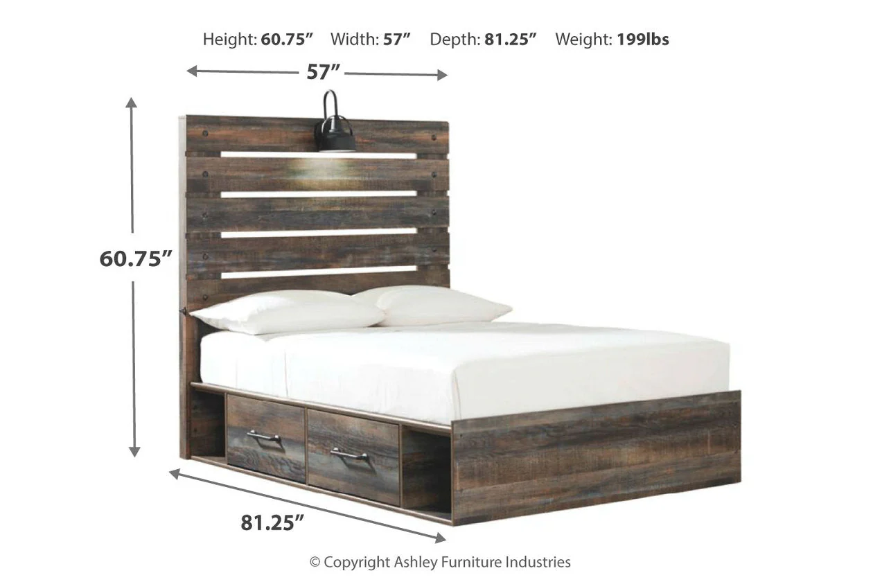 Drystan Multi Full LED Storage Platform Bed with 2 Drawers - Image 5