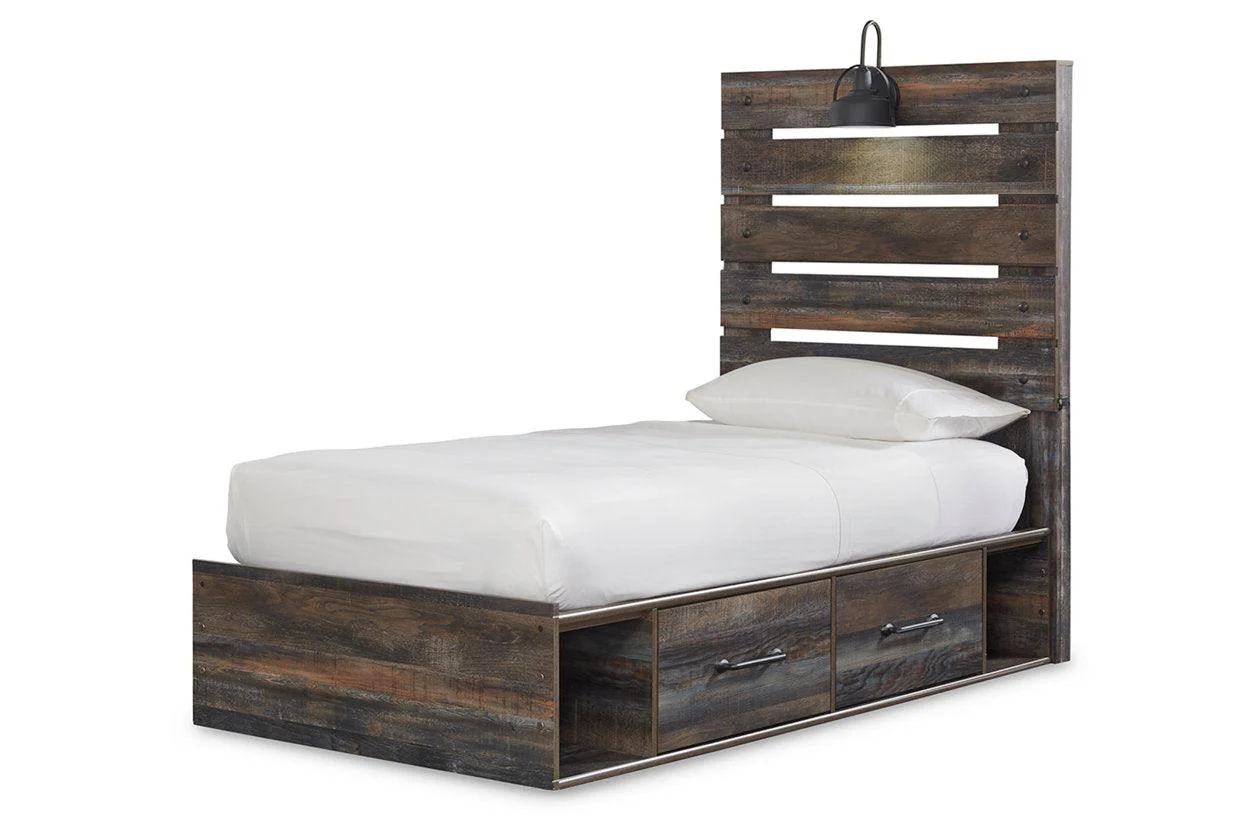 Drystan Multi Twin Panel Bed with 4 Storage Drawers