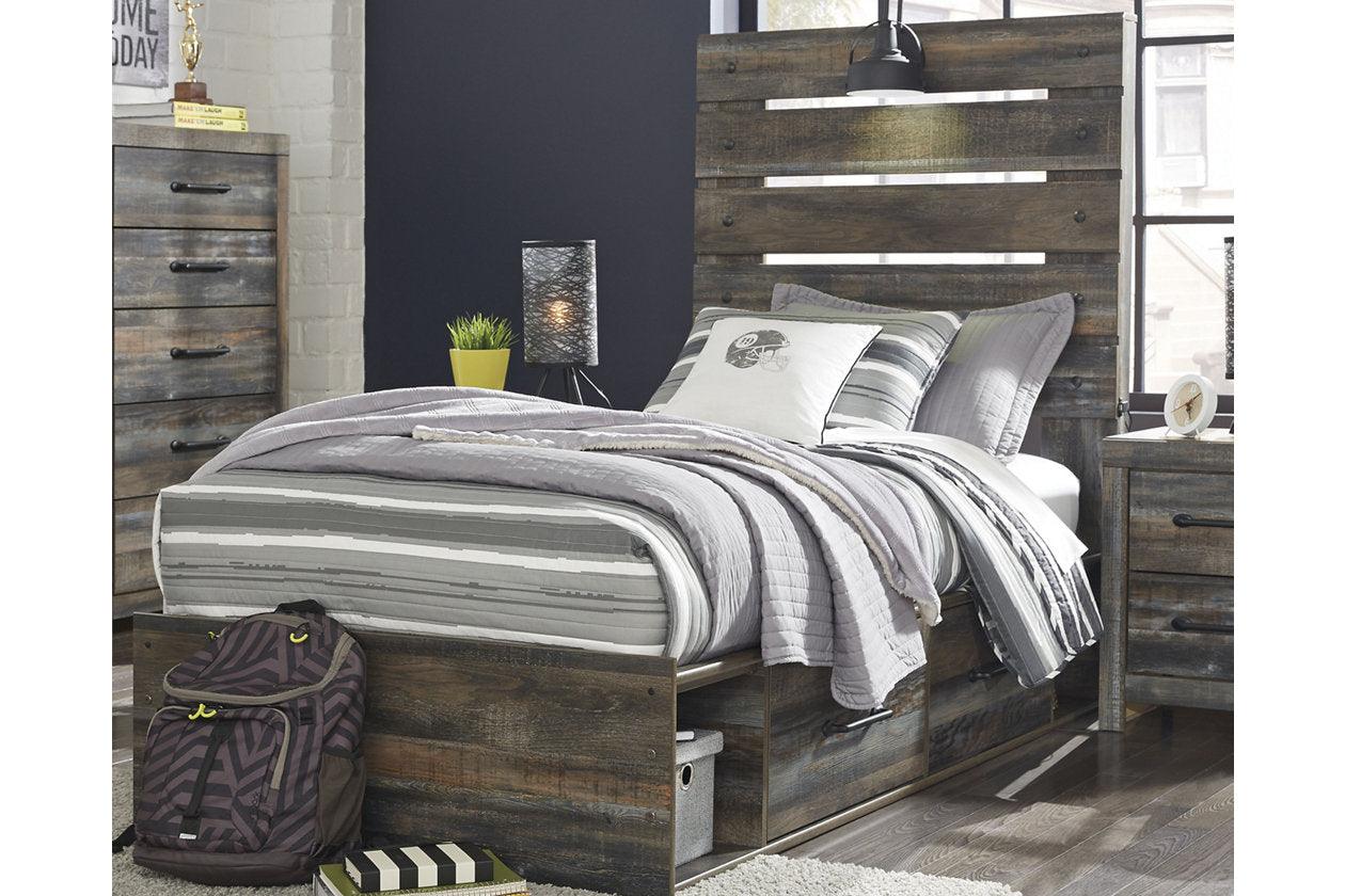 Drystan Multi Twin Panel Bed with 4 Storage Drawers - Image 2
