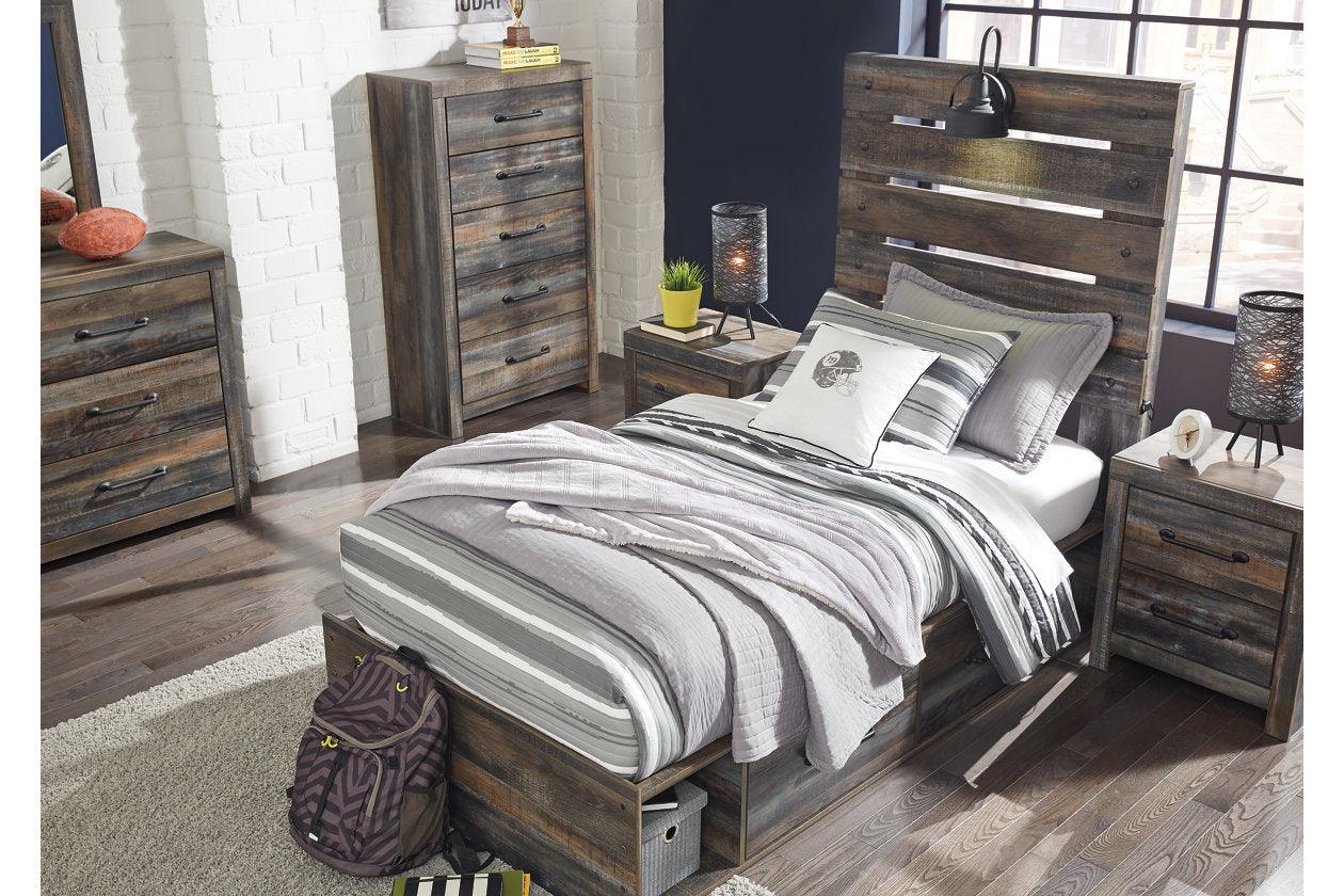 Drystan Multi Twin Panel Bed with 4 Storage Drawers - Image 5