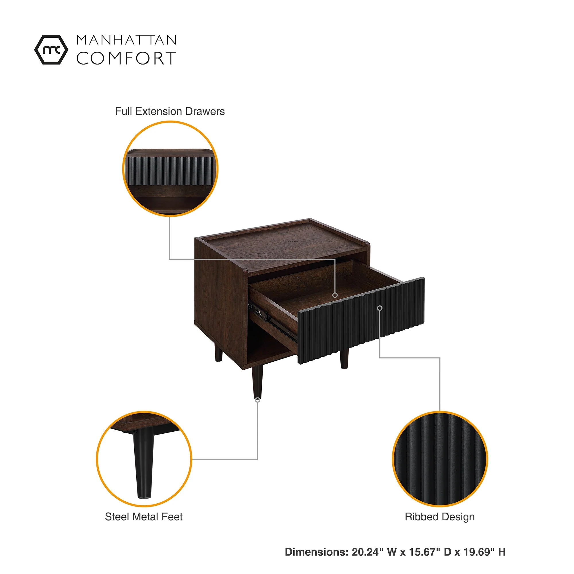 Duane 4 Piece Living Room Set in Dark Brown and Black - Image 7