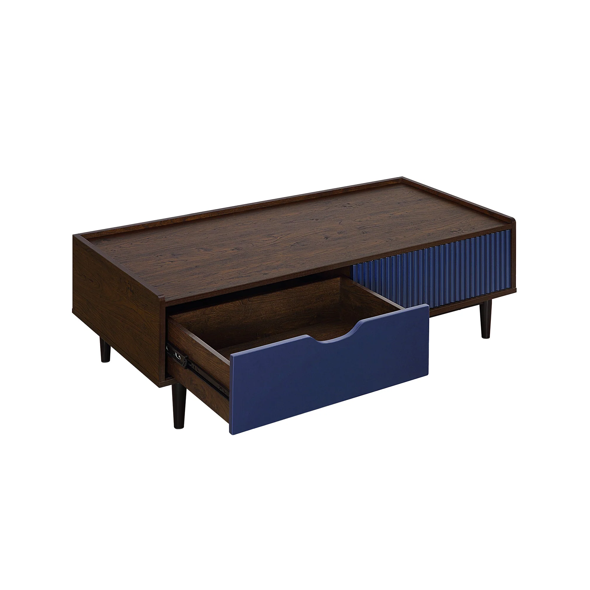 Duane Coffee Table in Dark Brown and Navy Blue - Image 5