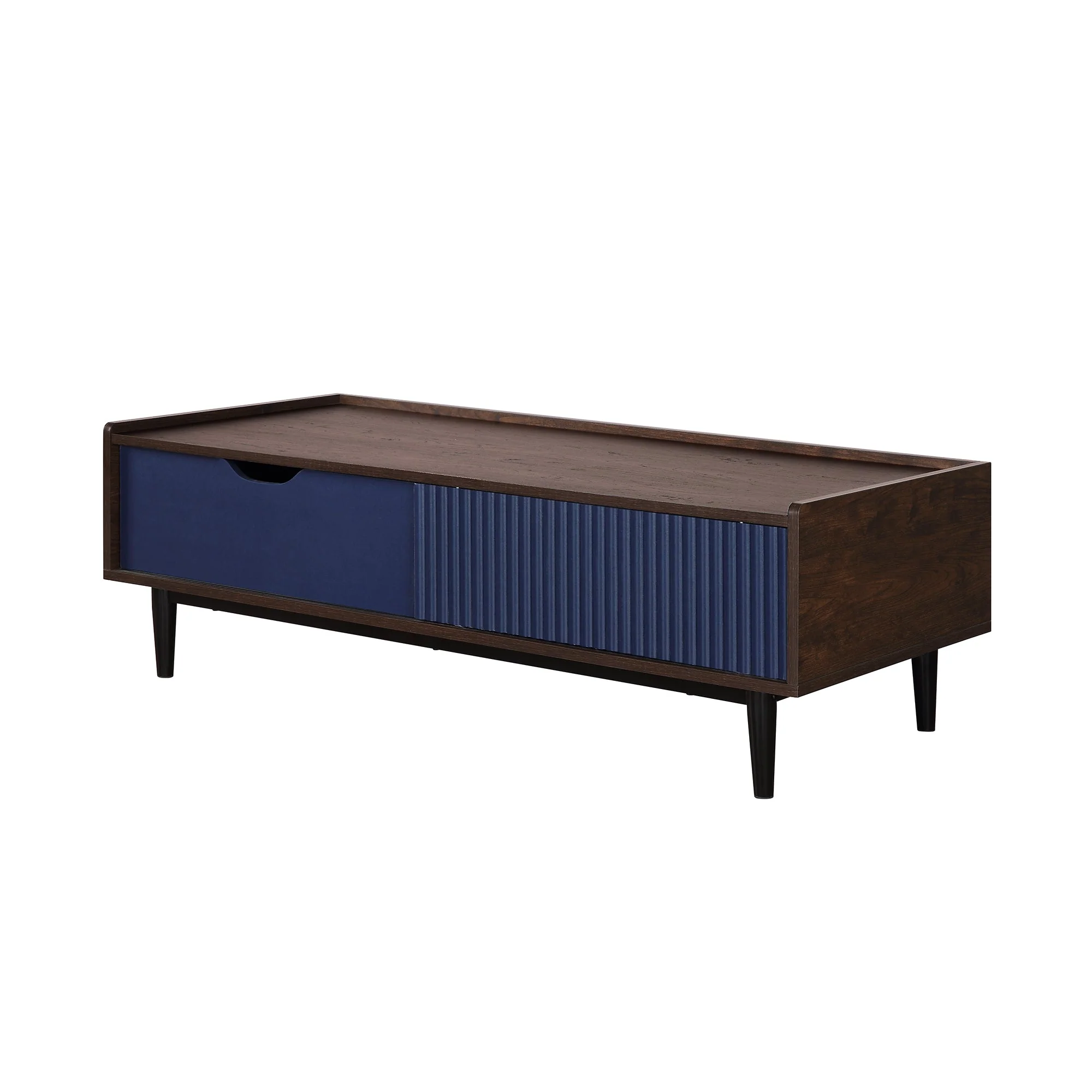 Duane Coffee Table in Dark Brown and Navy Blue - Image 7