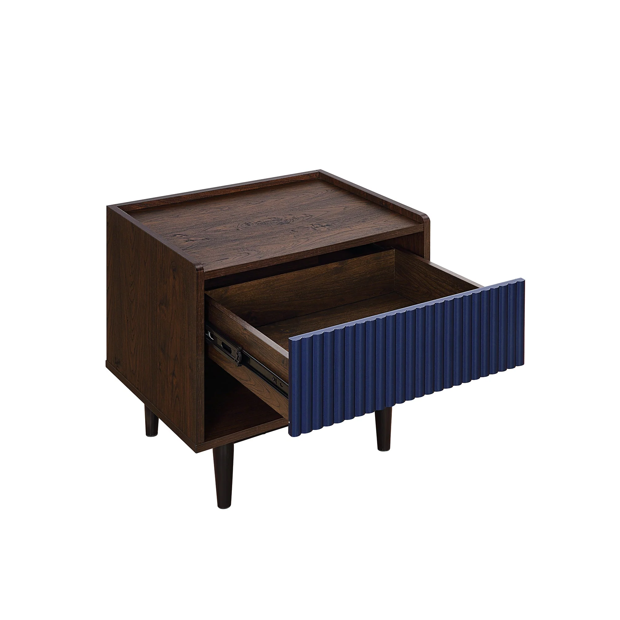 Duane End Table and Coffee Table in Dark Brown and Navy Blue - Image 9