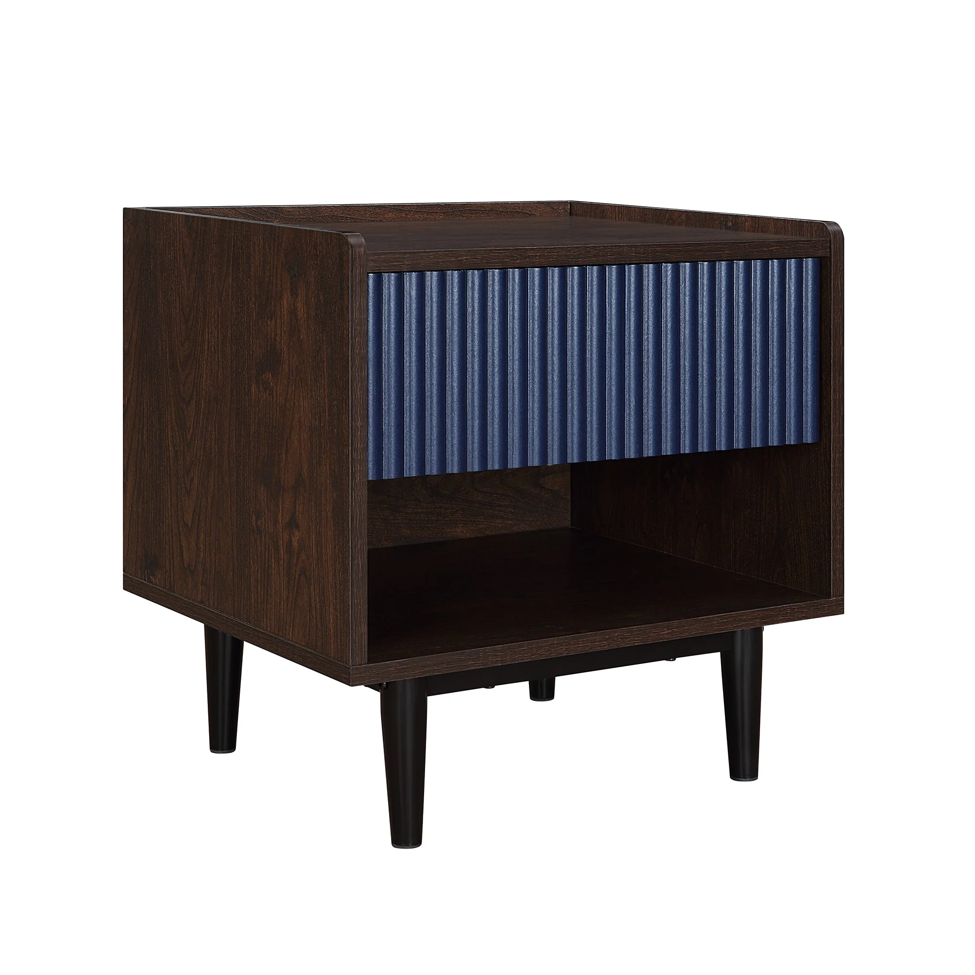 Duane Nightstand in Dark Brown and Navy Blue - Image 11