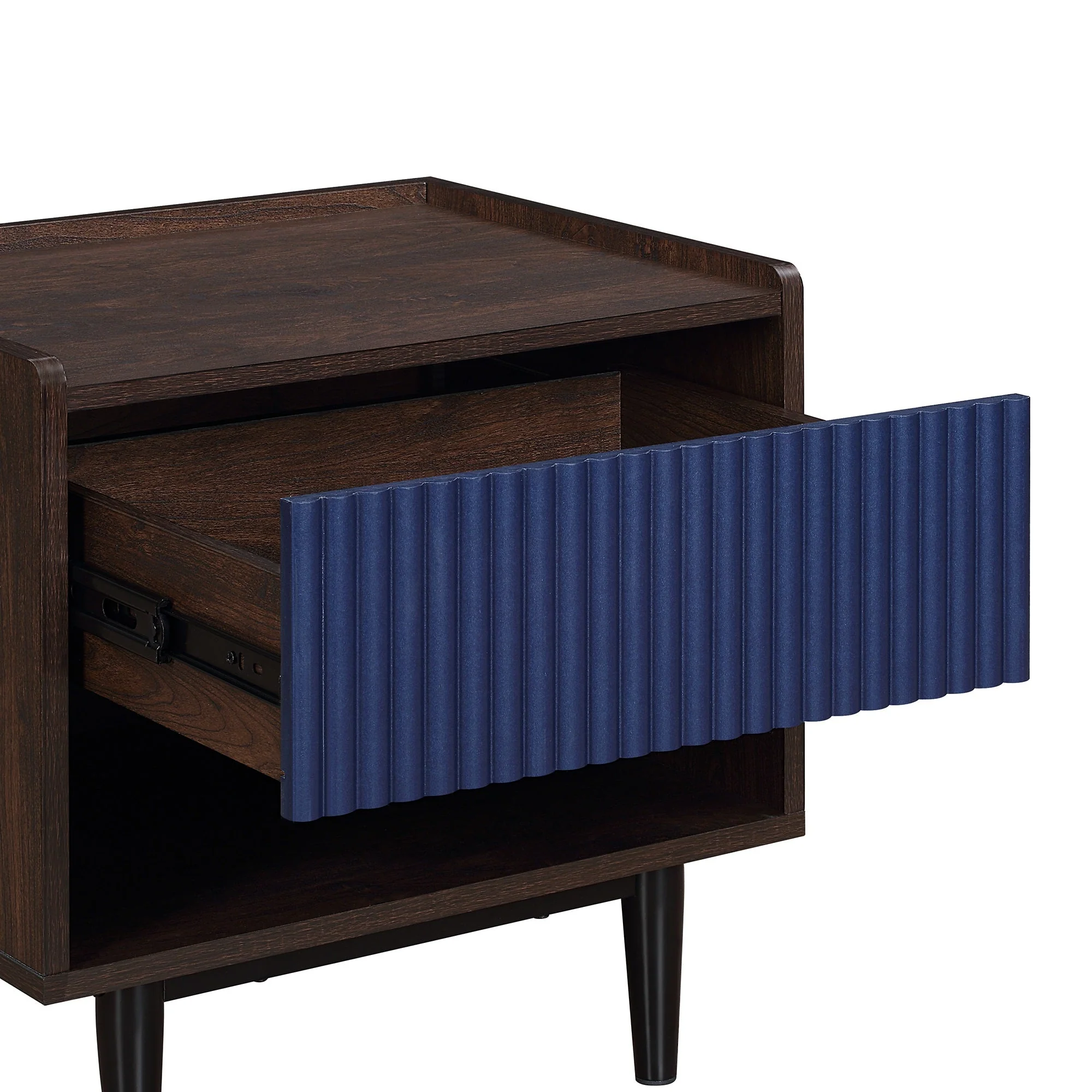 Duane Nightstand in Dark Brown and Navy Blue (set of 2) - Image 7